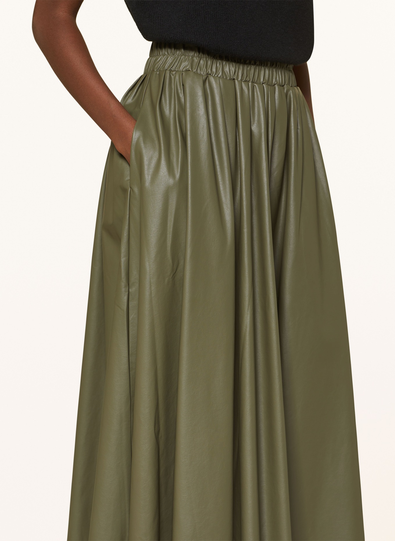 10DAYS Skirt in leather look, Color: KHAKI (Image 4)