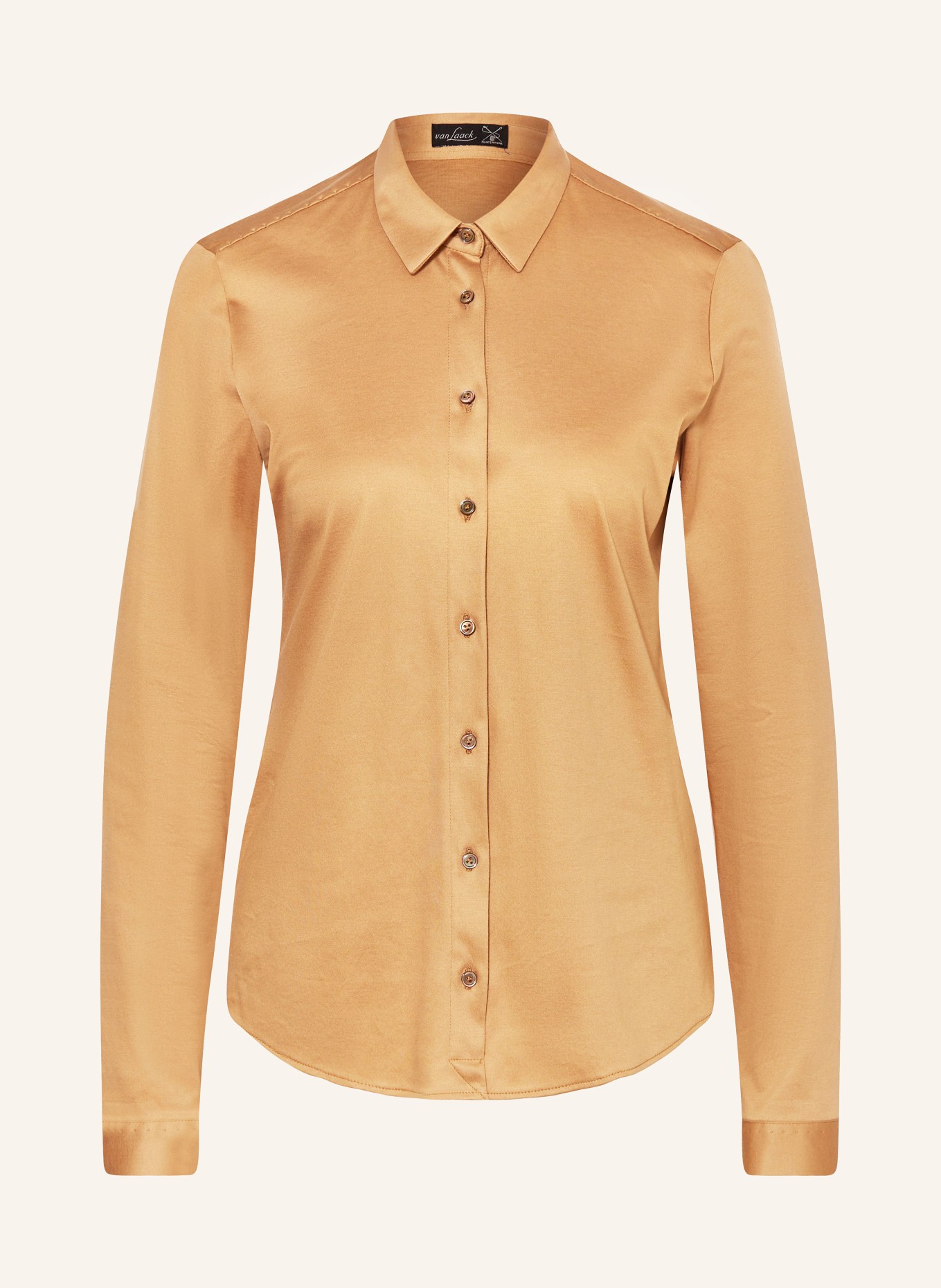 van Laack Shirt blouse MALIS in jersey, Color: LIGHT BROWN (Image 1)