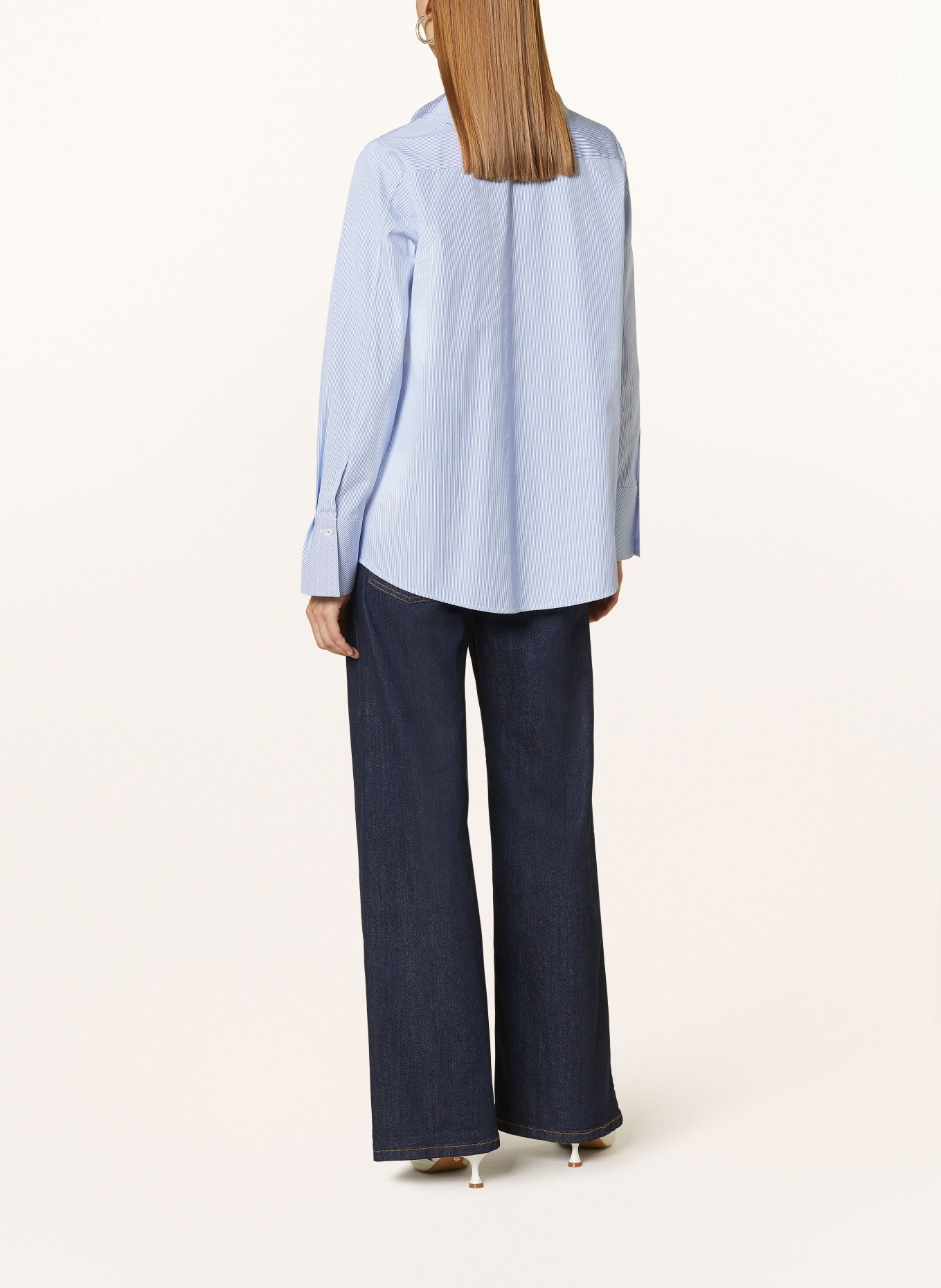 van Laack Bow-tie blouse ARETA-DI, Color: LIGHT BLUE/ WHITE (Image 3)