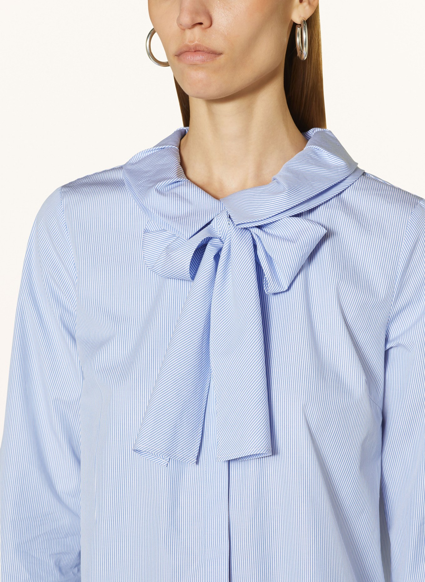 van Laack Bow-tie blouse ARETA-DI, Color: LIGHT BLUE/ WHITE (Image 4)