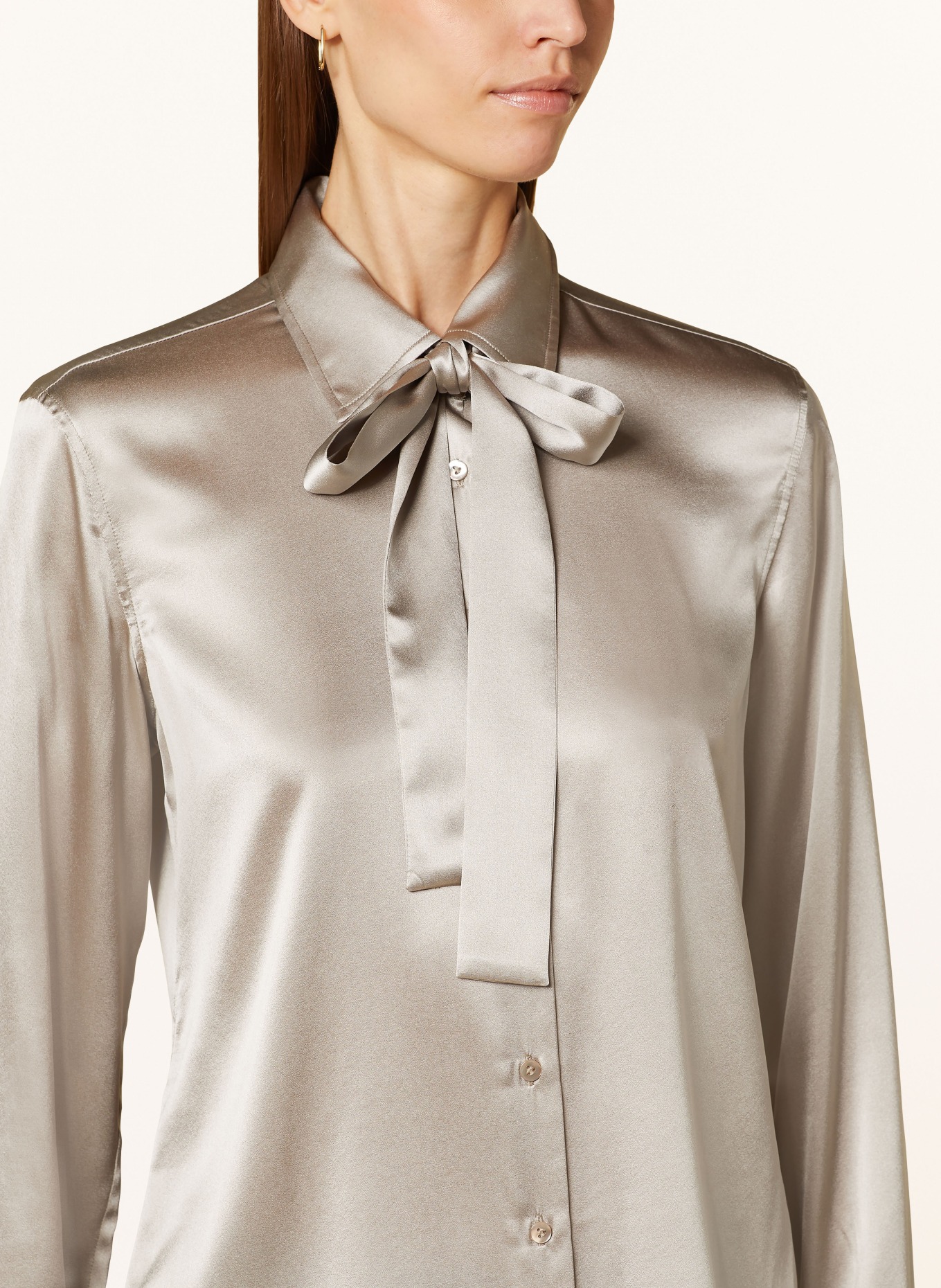 van Laack Shirt blouse CELLAI in silk, Color: TAUPE (Image 4)