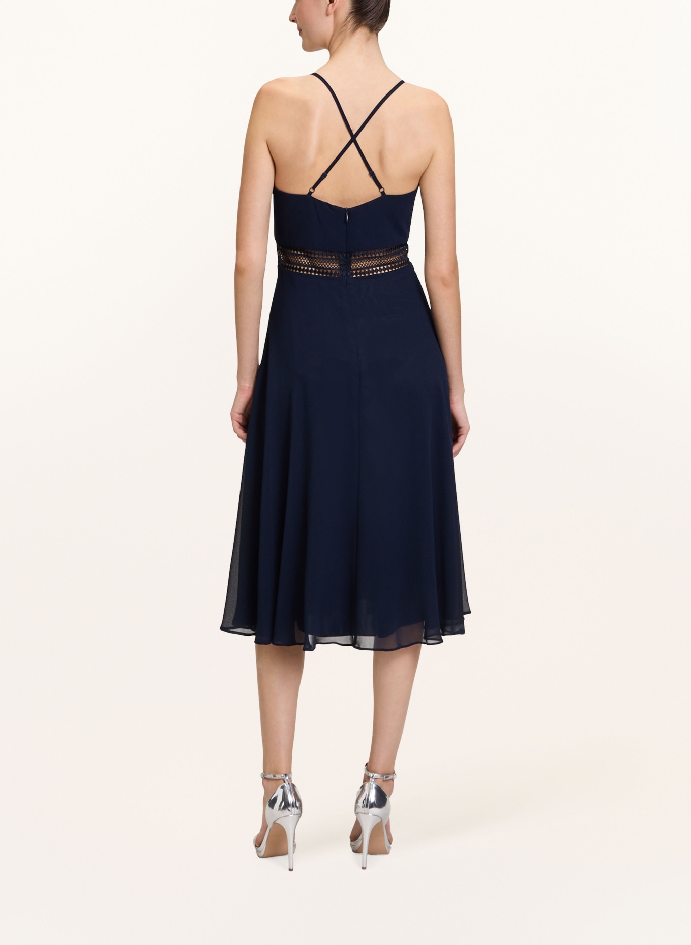 VM Vera Mont Cocktailkleid mit Lochspitze: DUNKELBLAU