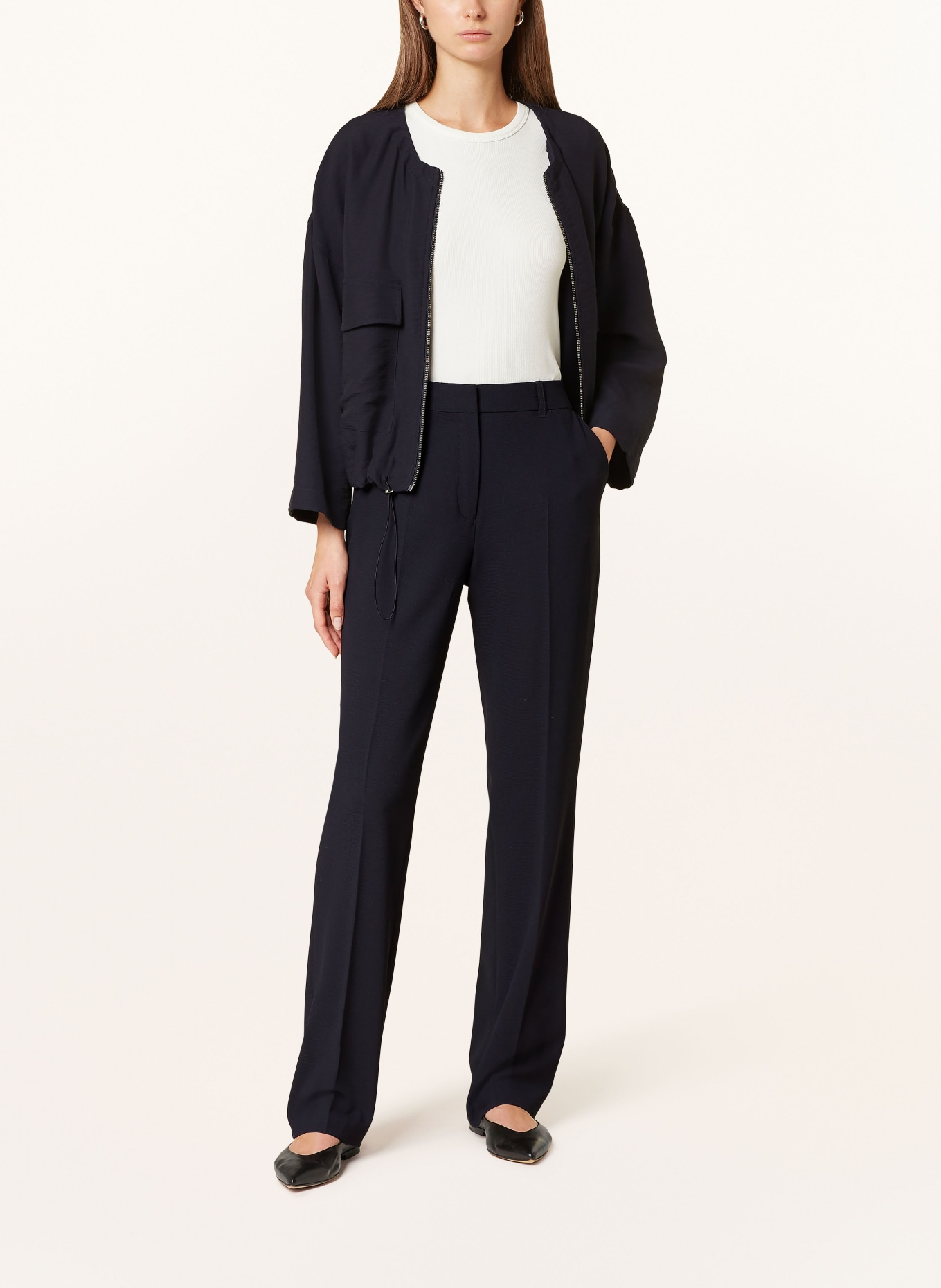 s.Oliver BLACK LABEL Wide leg trousers, Color: DARK BLUE (Image 2)