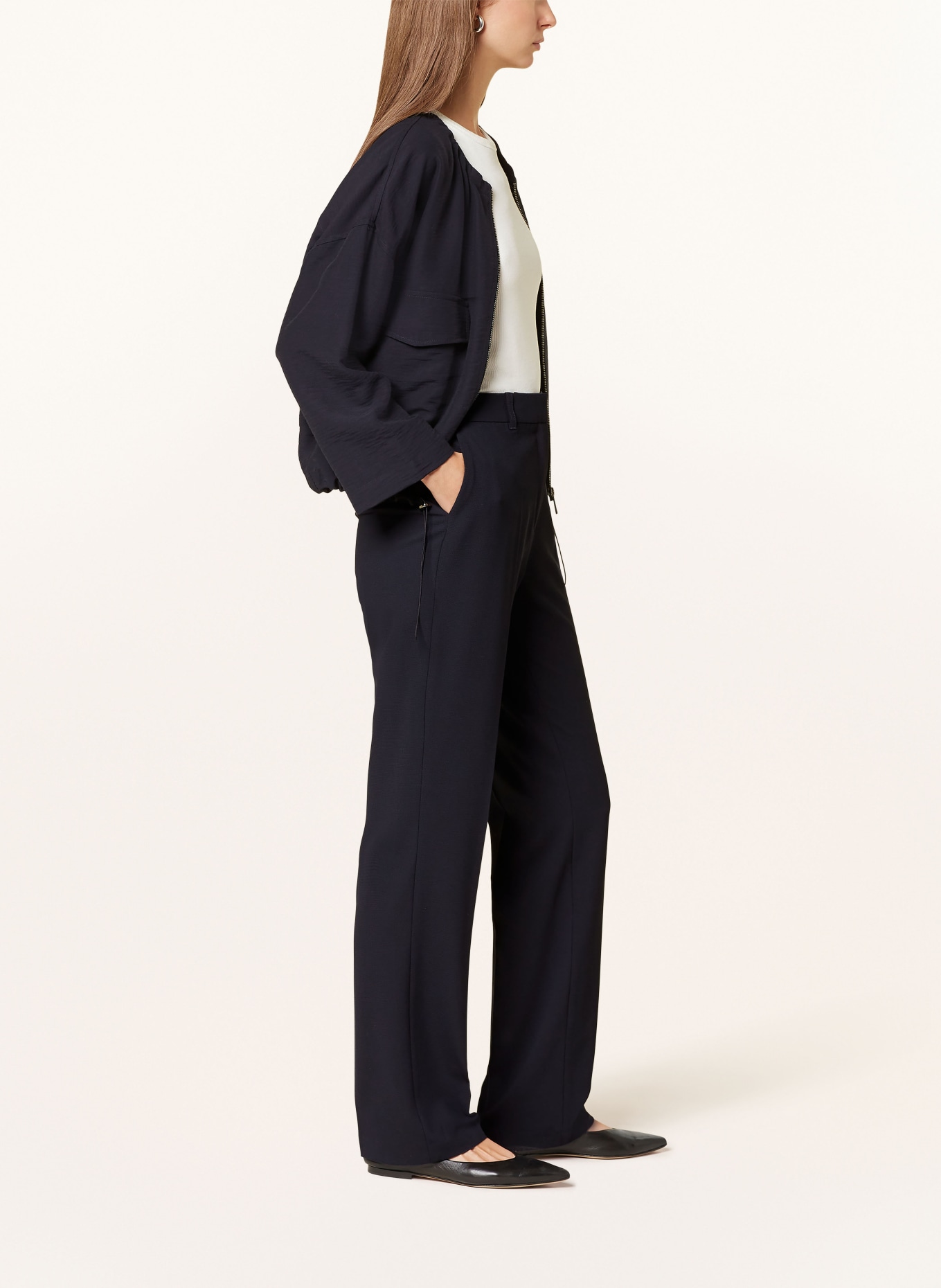 s.Oliver BLACK LABEL Wide leg trousers, Color: DARK BLUE (Image 4)