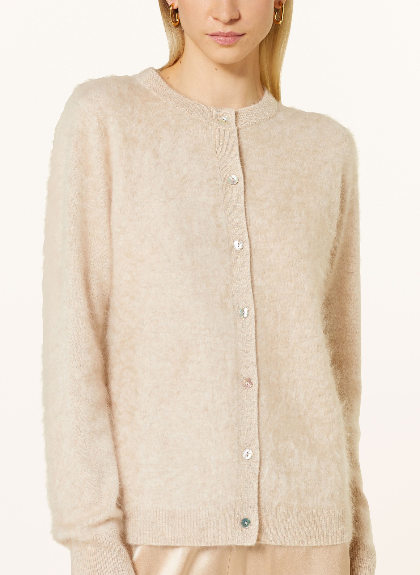 (THE MERCER) N.Y. Cashmere cardigan, Color: LIGHT BROWN (Image 4)