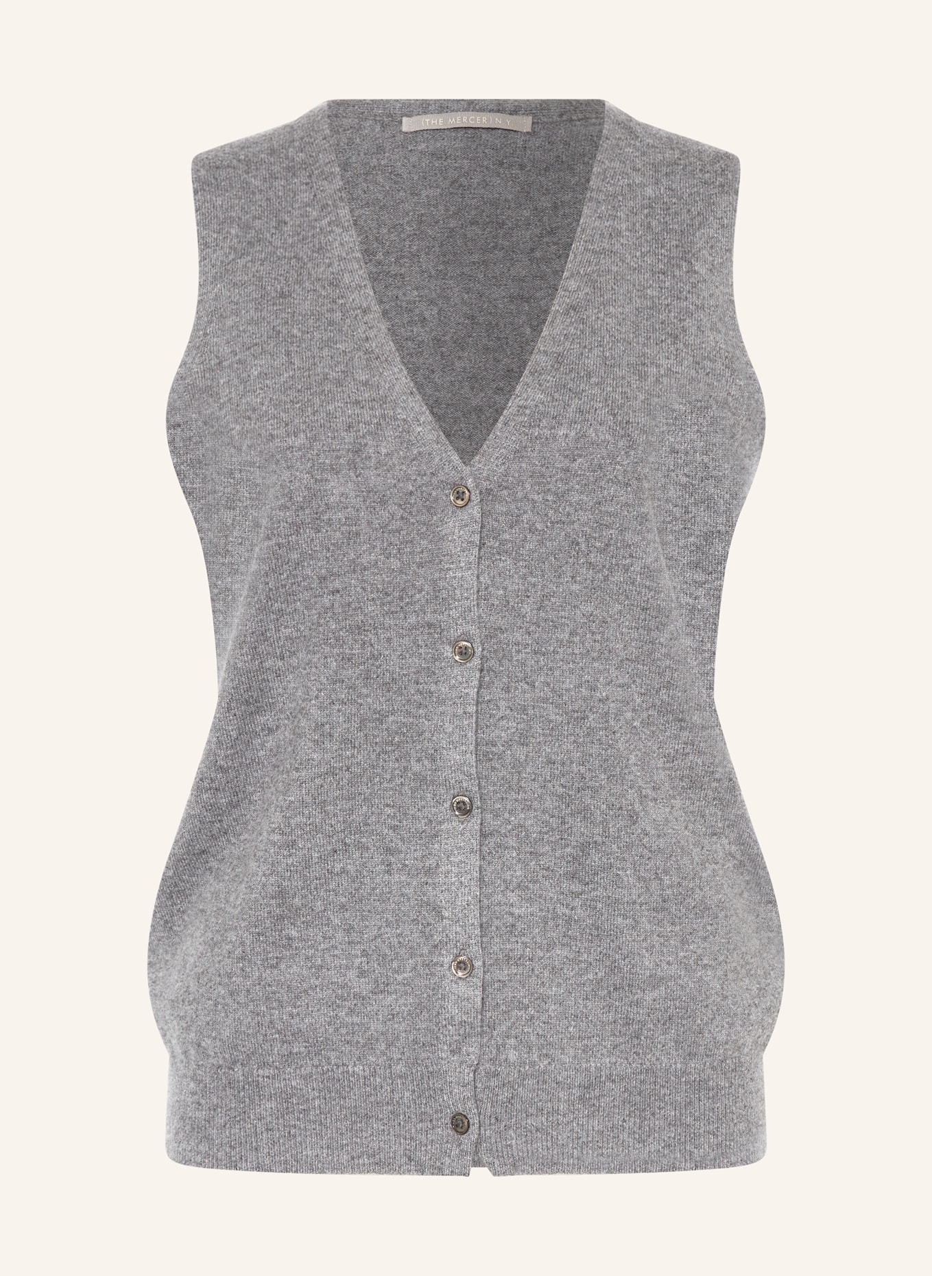 (THE MERCER) N.Y. Knit vest in cashmere, Color: GRAY (Image 1)