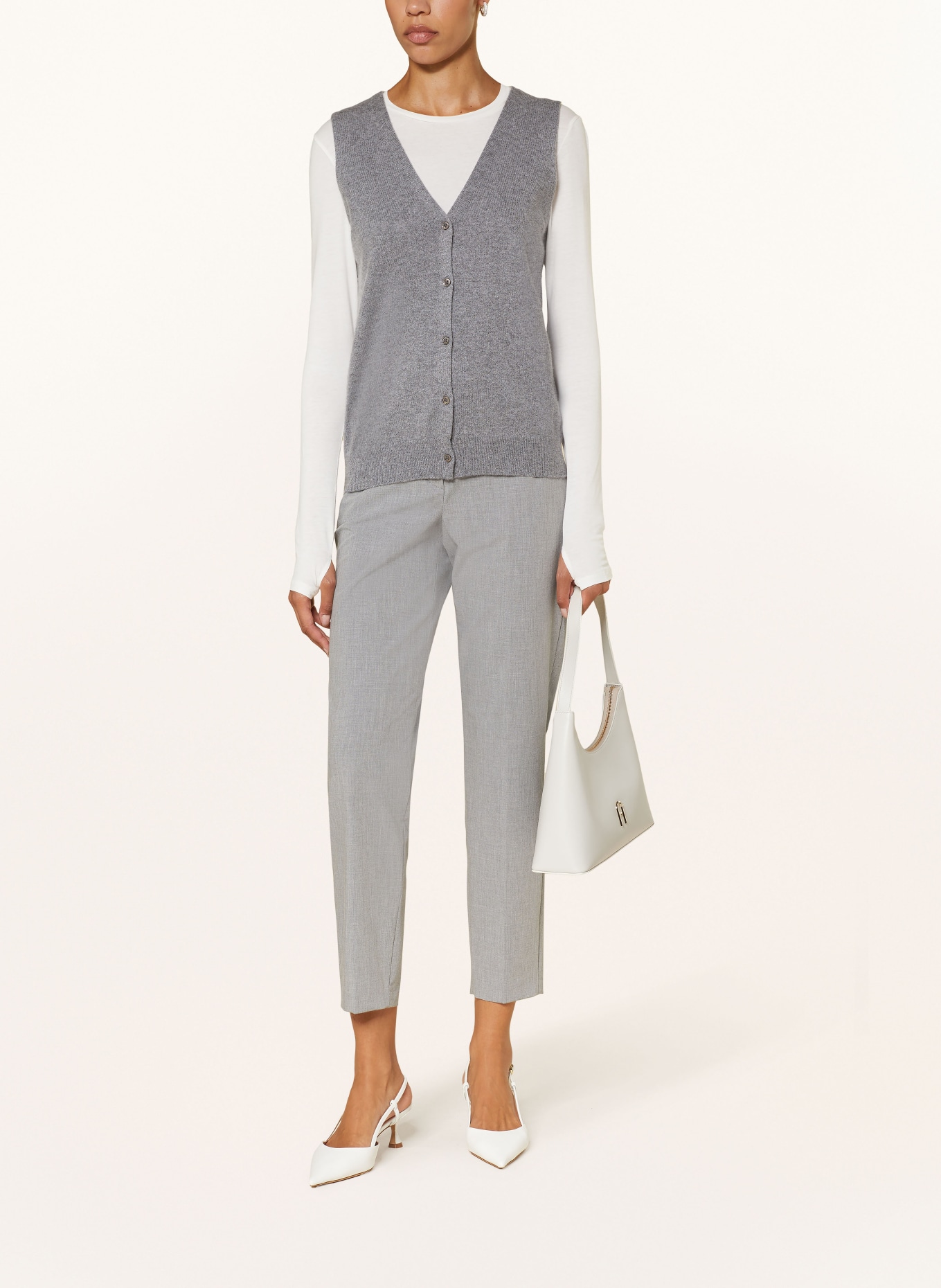 (THE MERCER) N.Y. Knit vest in cashmere, Color: GRAY (Image 2)