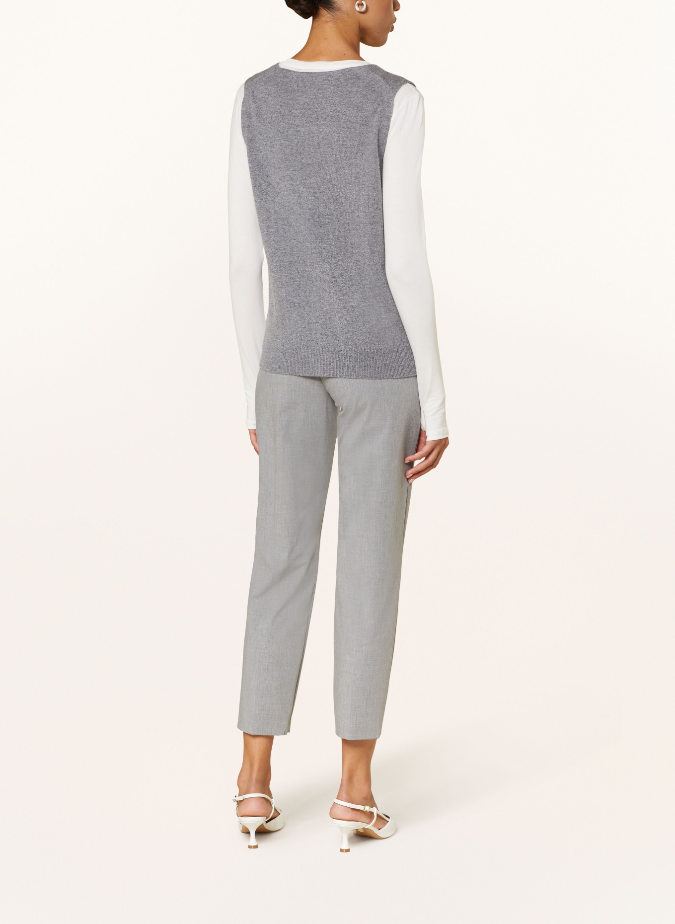 (THE MERCER) N.Y. Knit vest in cashmere, Color: GRAY (Image 3)