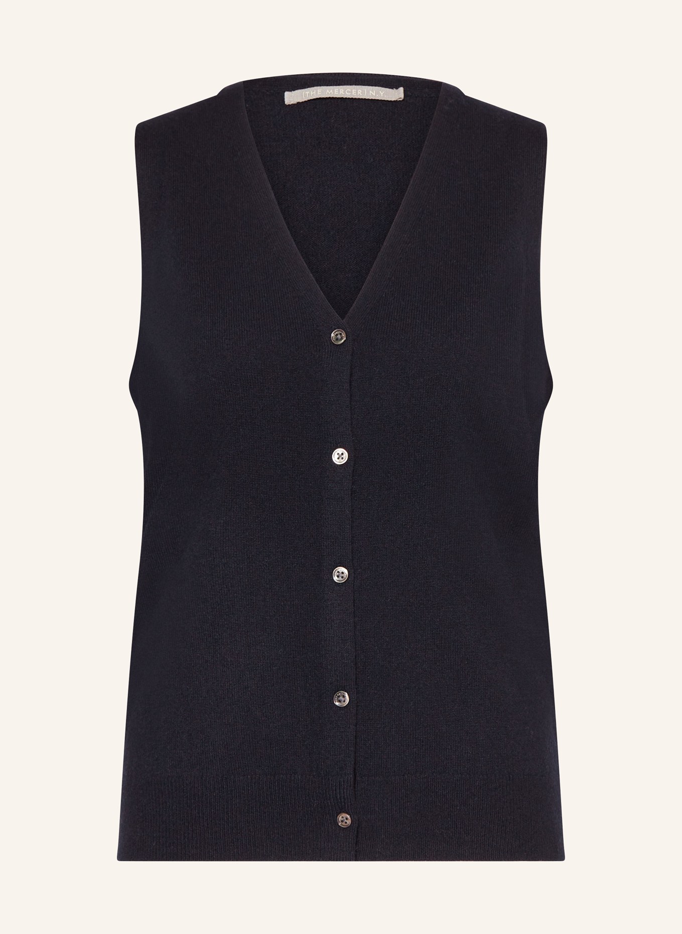 (THE MERCER) N.Y. Knit vest in cashmere, Color: DARK BLUE (Image 1)