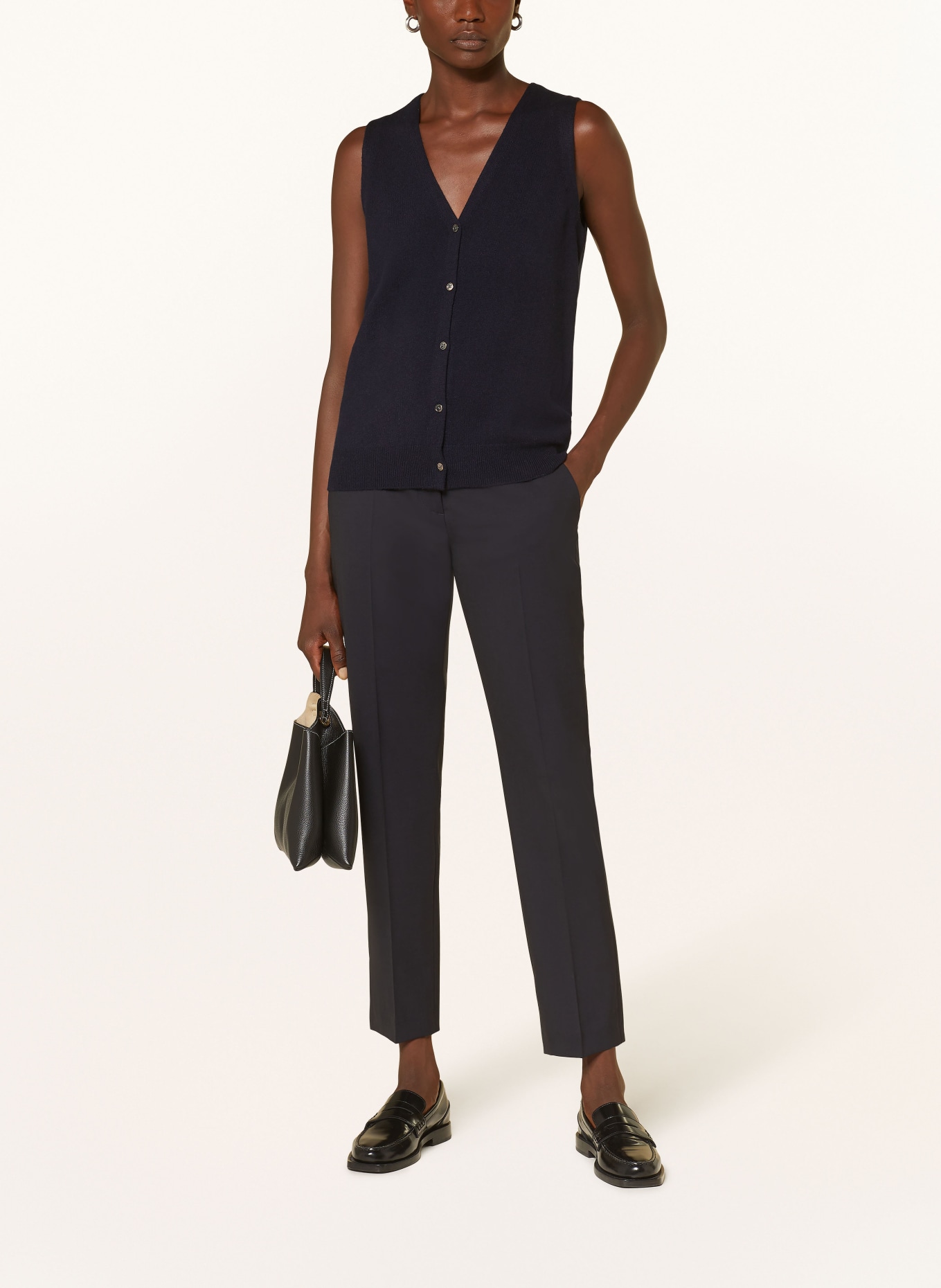 (THE MERCER) N.Y. Knit vest in cashmere, Color: DARK BLUE (Image 2)