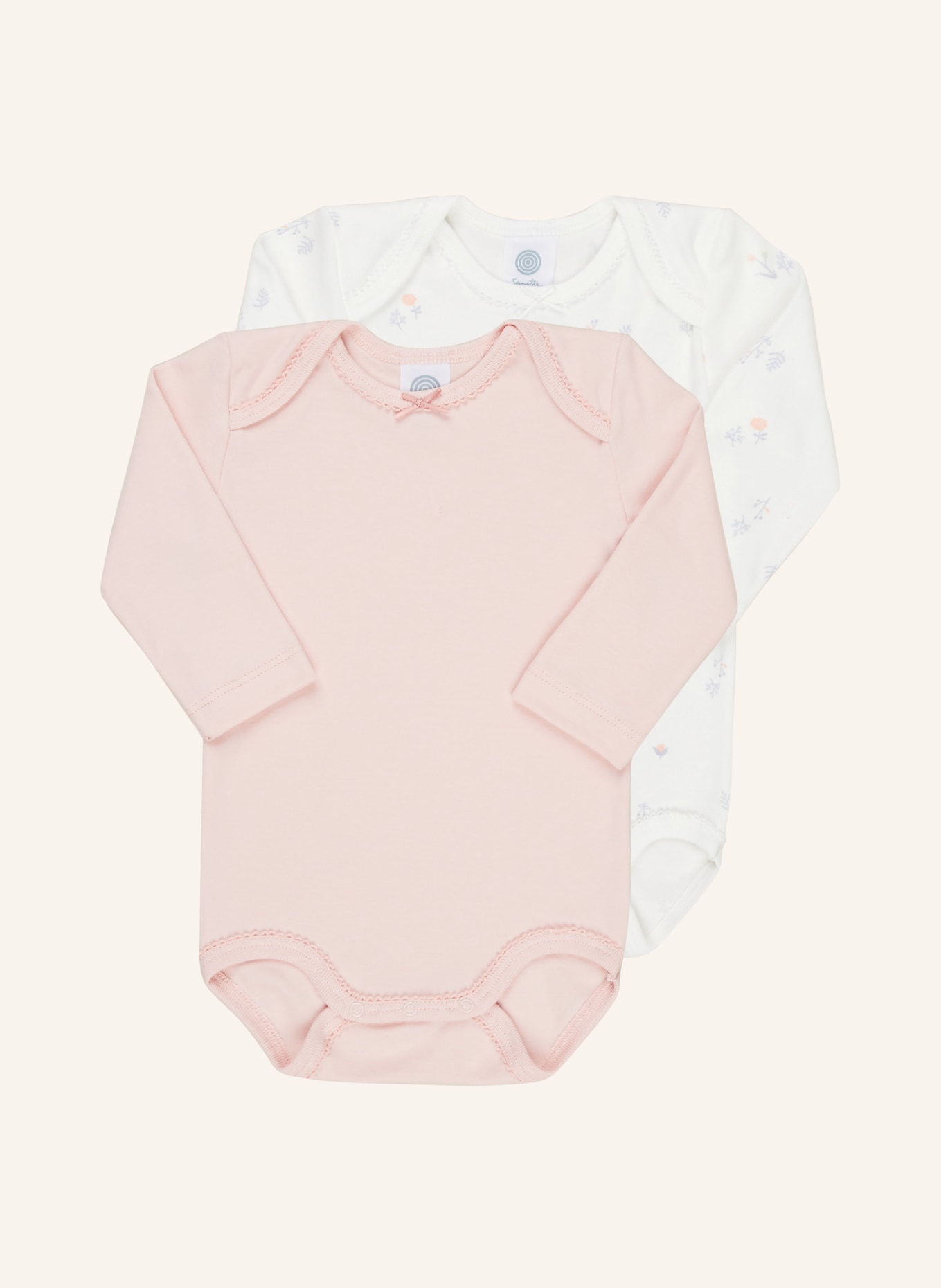 Sanetta 2er-Pack Bodies, Farbe: ROSA/ CREME (Bild 1)