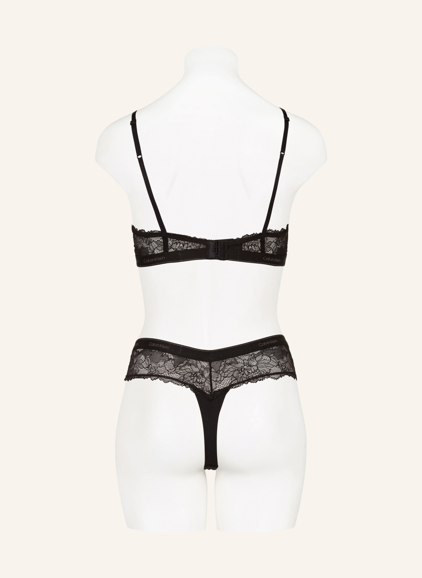 Calvin Klein Set MODERN LACE Triangle bra and thong in black