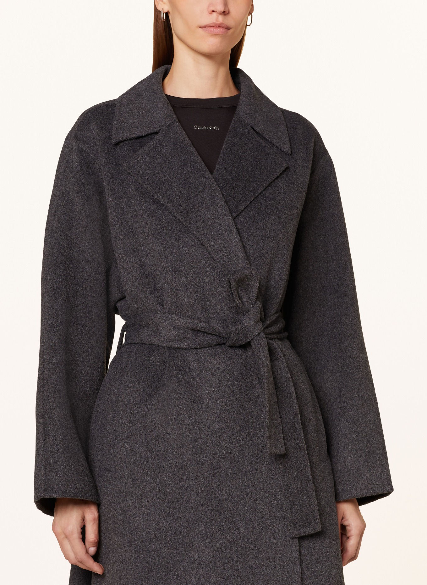 Calvin Klein Oversized-Mantel in dunkelgrau
