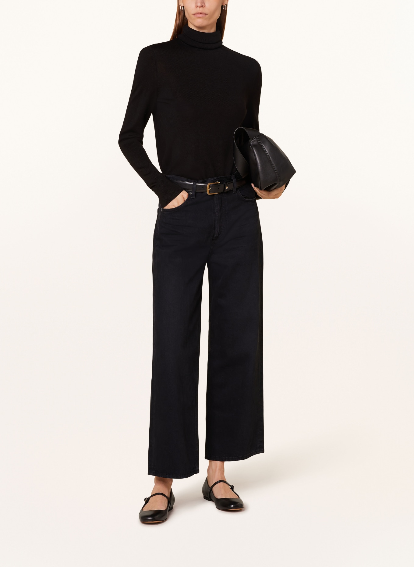 Calvin Klein Turtleneck sweater in merino wool: BLACK