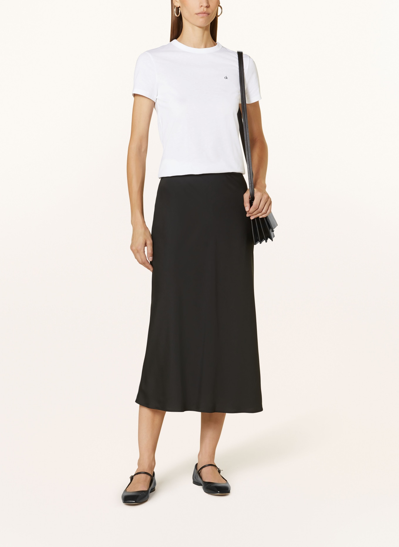 Calvin Klein Satin skirt, Color: BLACK (Image 2)