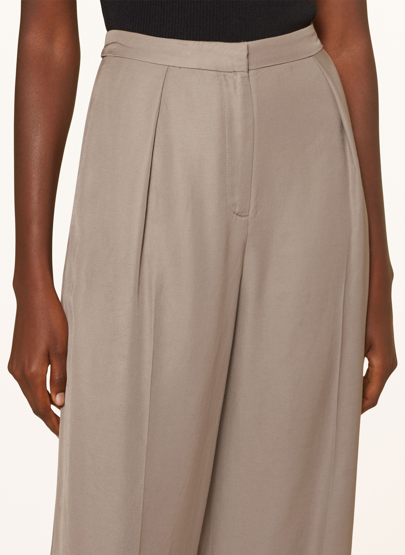 Calvin Klein Wide leg trousers with linen, Color: TAUPE (Image 5)