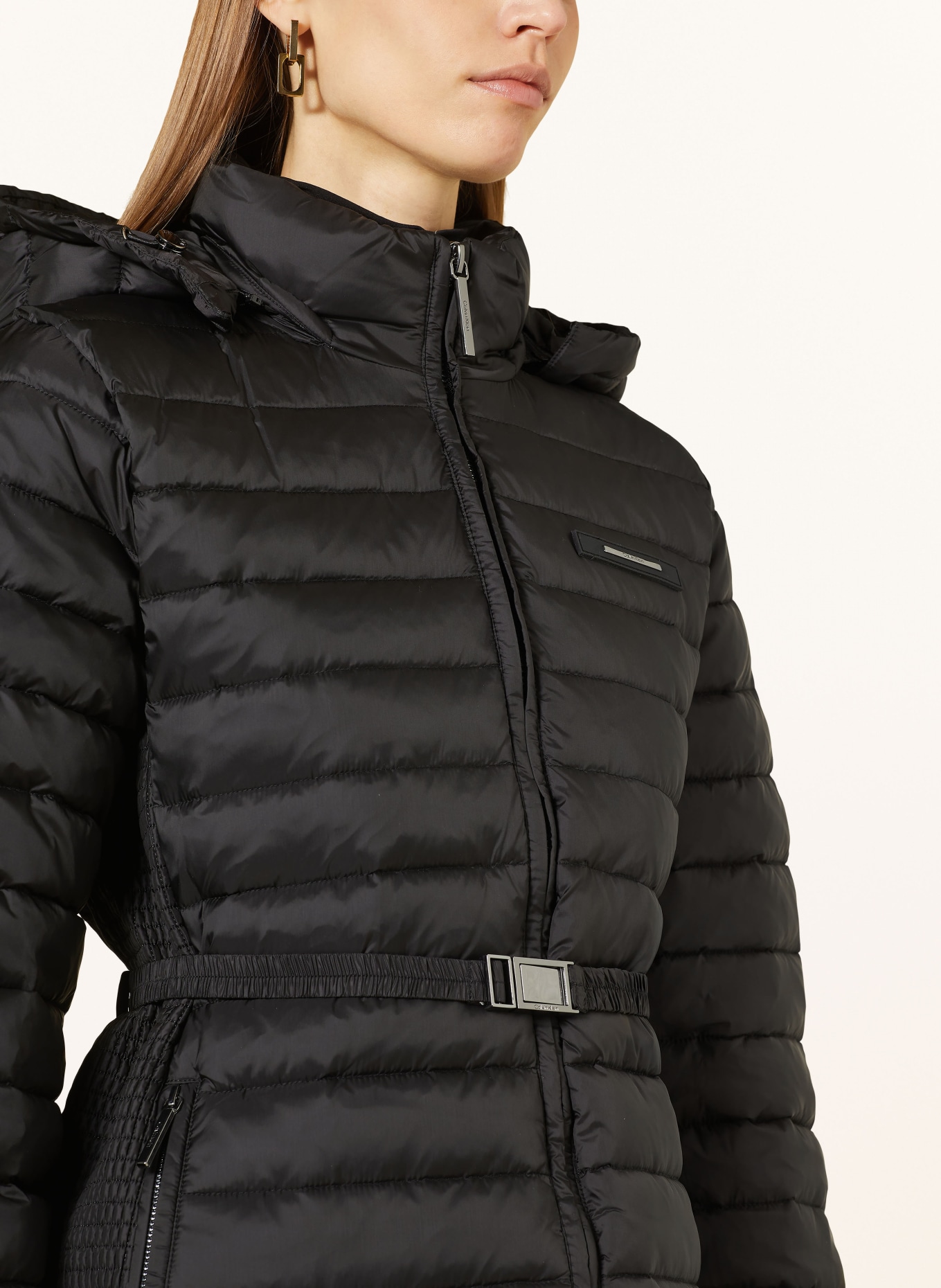 Calvin klein quilted jacket with removable hood hot sale