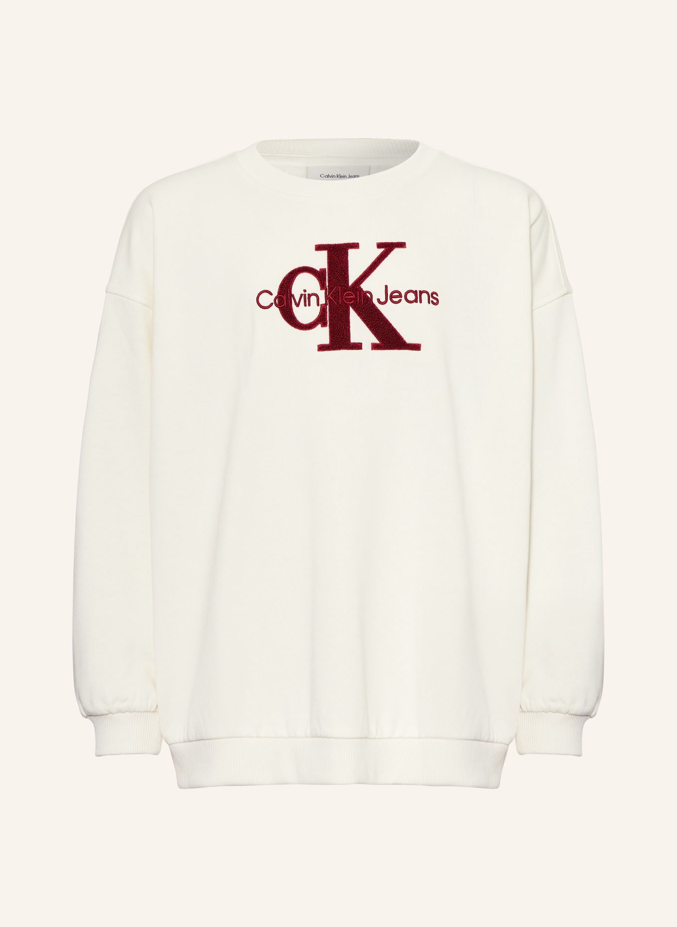 Calvin Klein Sweatshirt, Farbe: ECRU/ DUNKELROT (Bild 1)