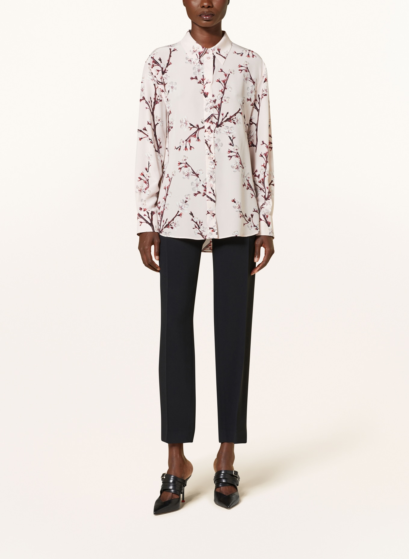 McQUEEN Hemdbluse aus Seide: ROSÉ / DUNKELROT / DUNKELBRAUN