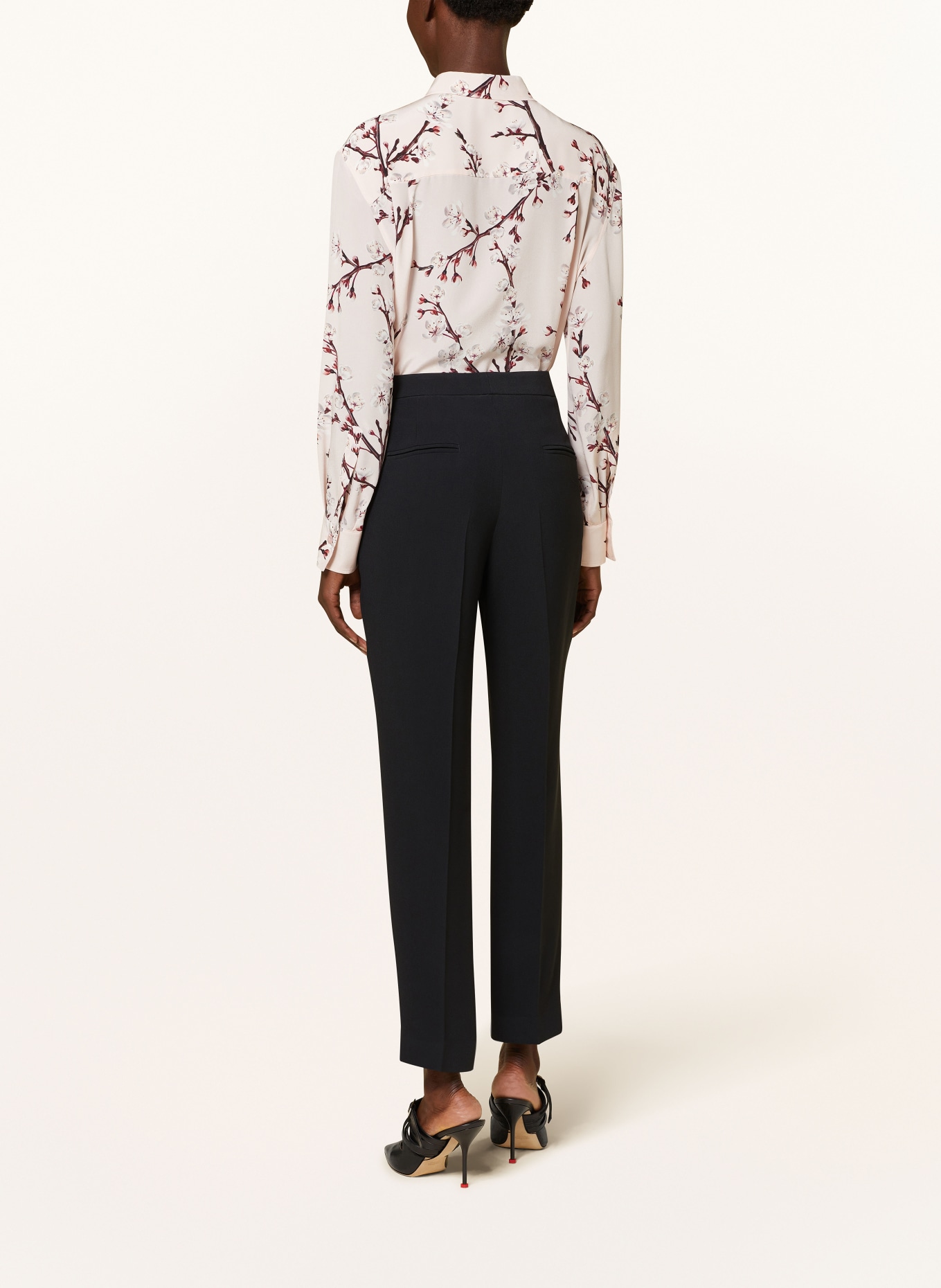 McQUEEN Hemdbluse aus Seide: ROSÉ / DUNKELROT / DUNKELBRAUN