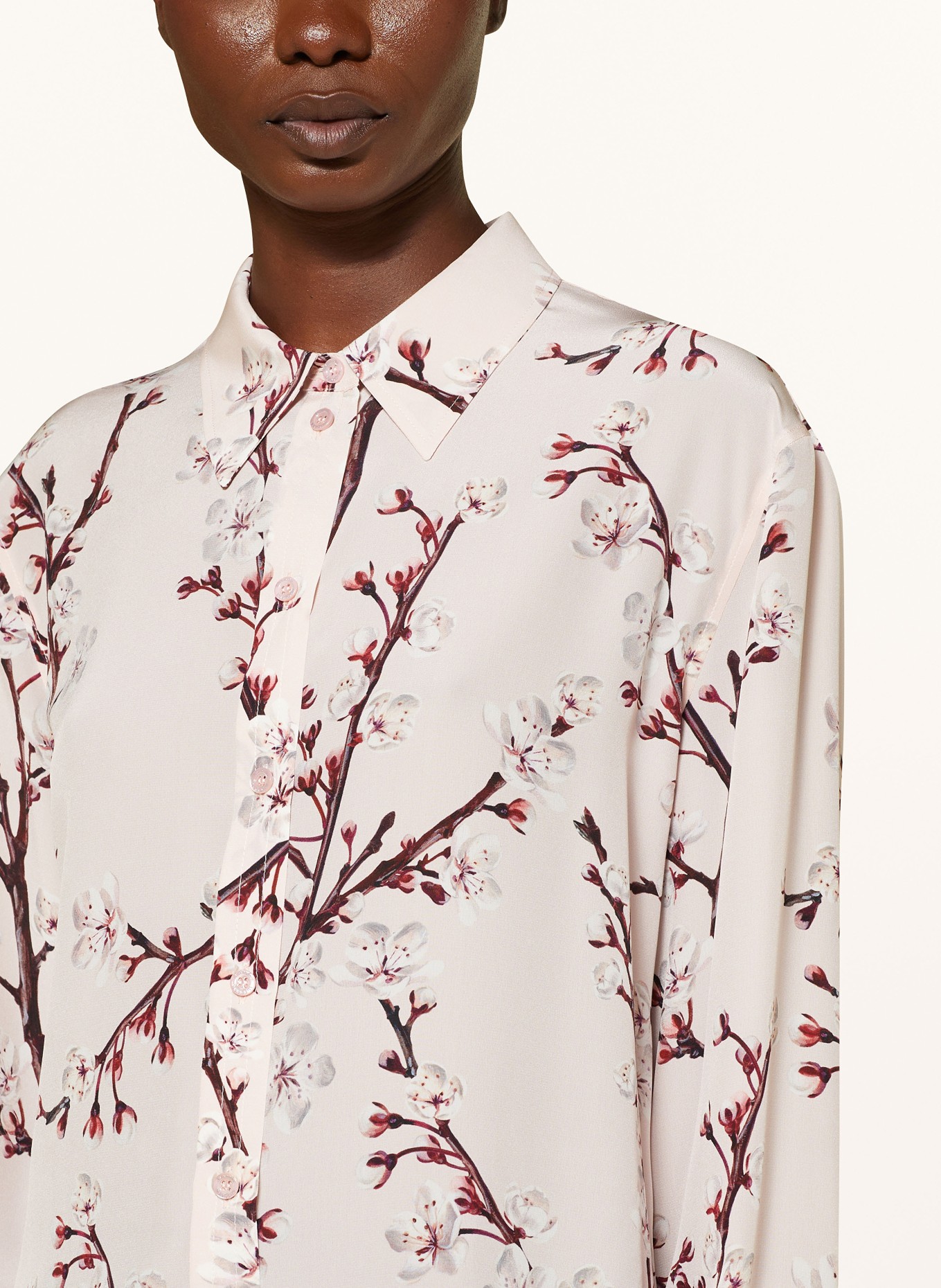 McQUEEN Hemdbluse aus Seide: ROSÉ / DUNKELROT / DUNKELBRAUN