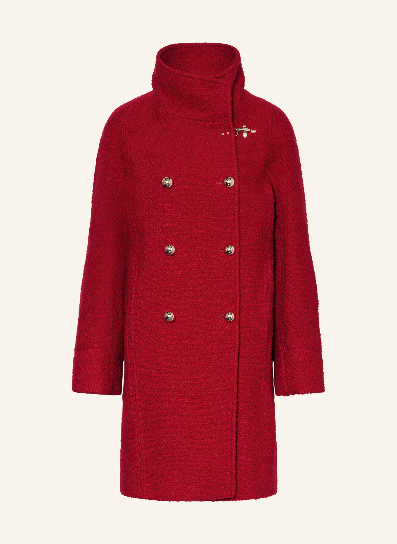 Red boucle coat deals