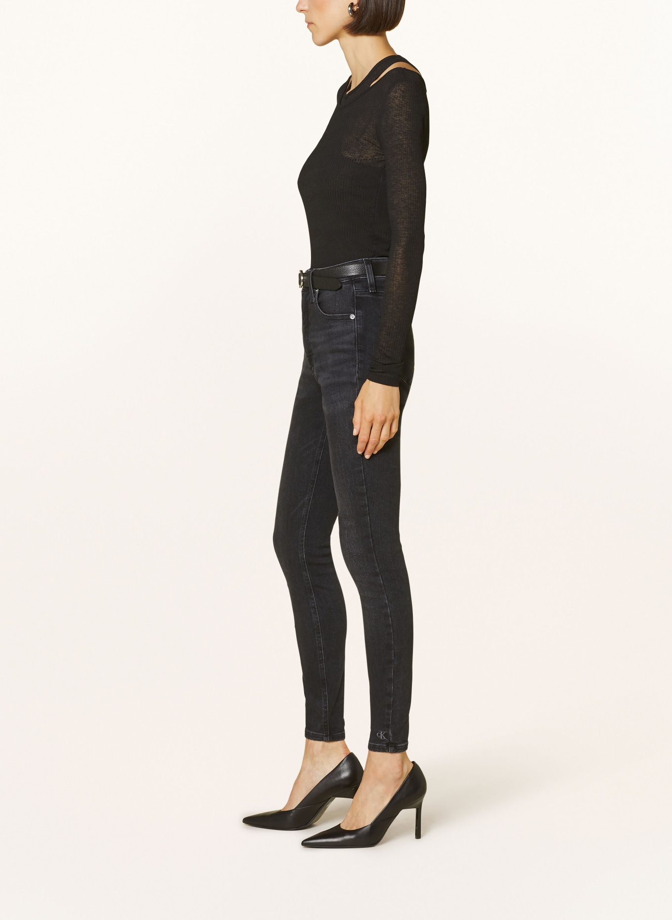 Calvin Klein Jeans Skinny Jeans, Farbe: 1BY DENIM BLACK (Bild 4)