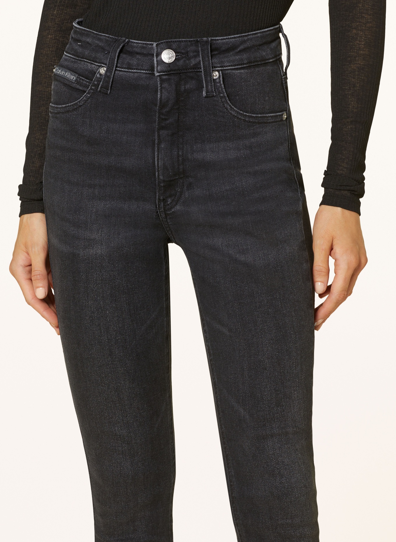 Calvin Klein Jeans Skinny Jeans, Farbe: 1BY DENIM BLACK (Bild 5)