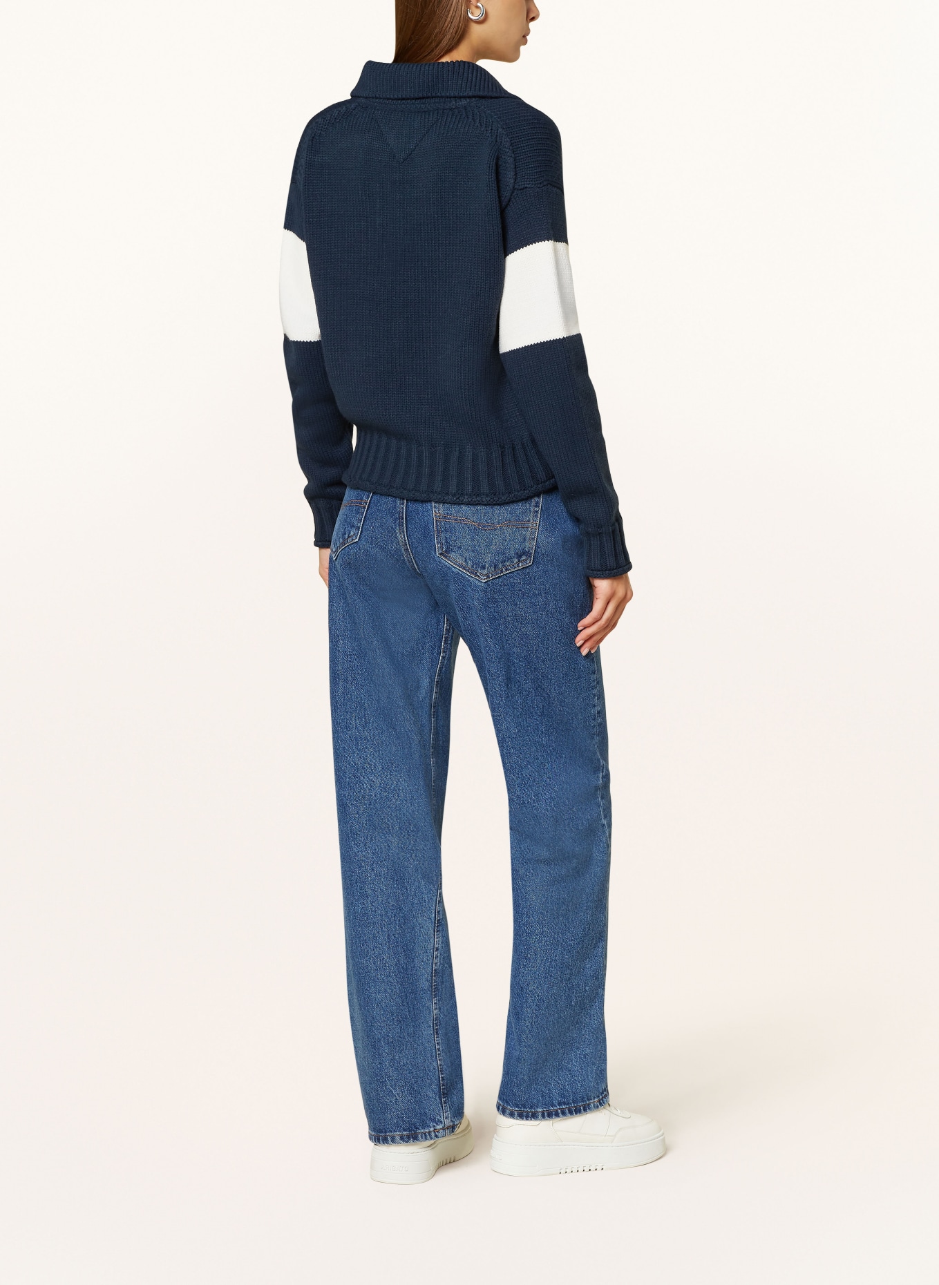 TOMMY JEANS Pullover: DUNKELBLAU / ROT / WEISS