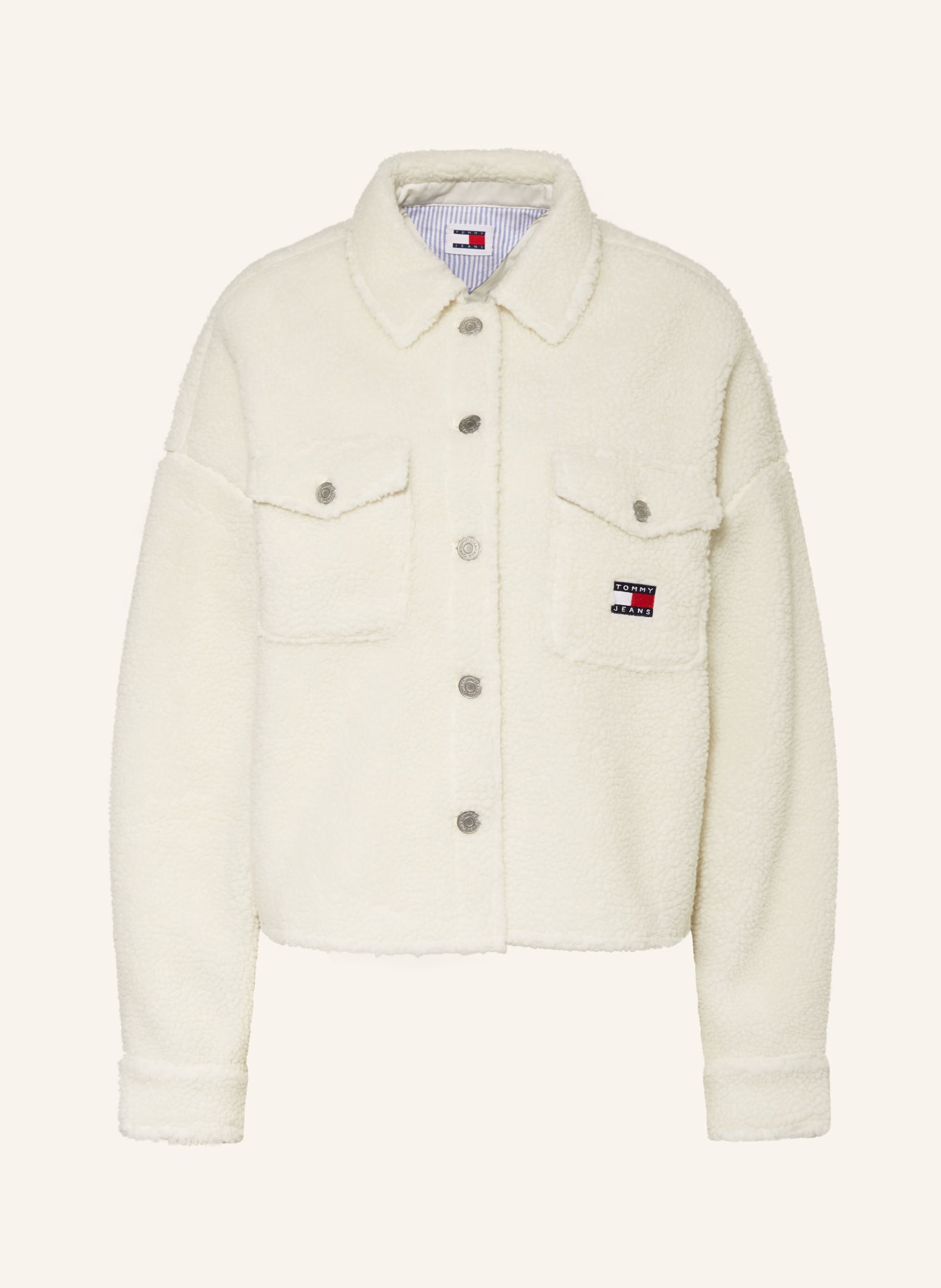 TOMMY JEANS Teddyfell-Jacke: ECRU