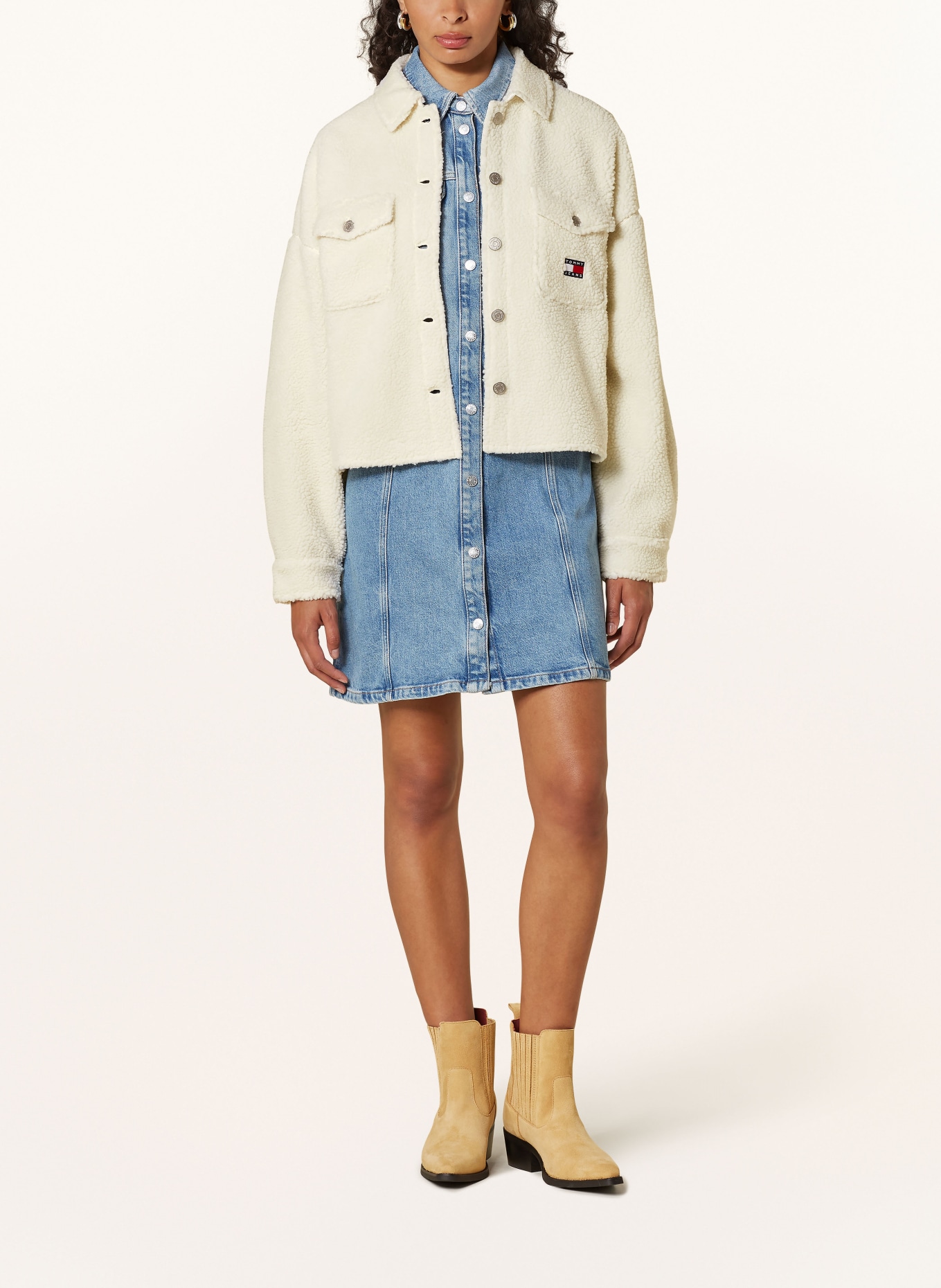 TOMMY JEANS Teddyfell-Jacke: ECRU