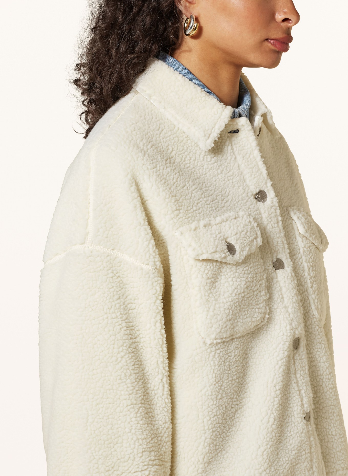 TOMMY JEANS Teddyfell-Jacke: ECRU