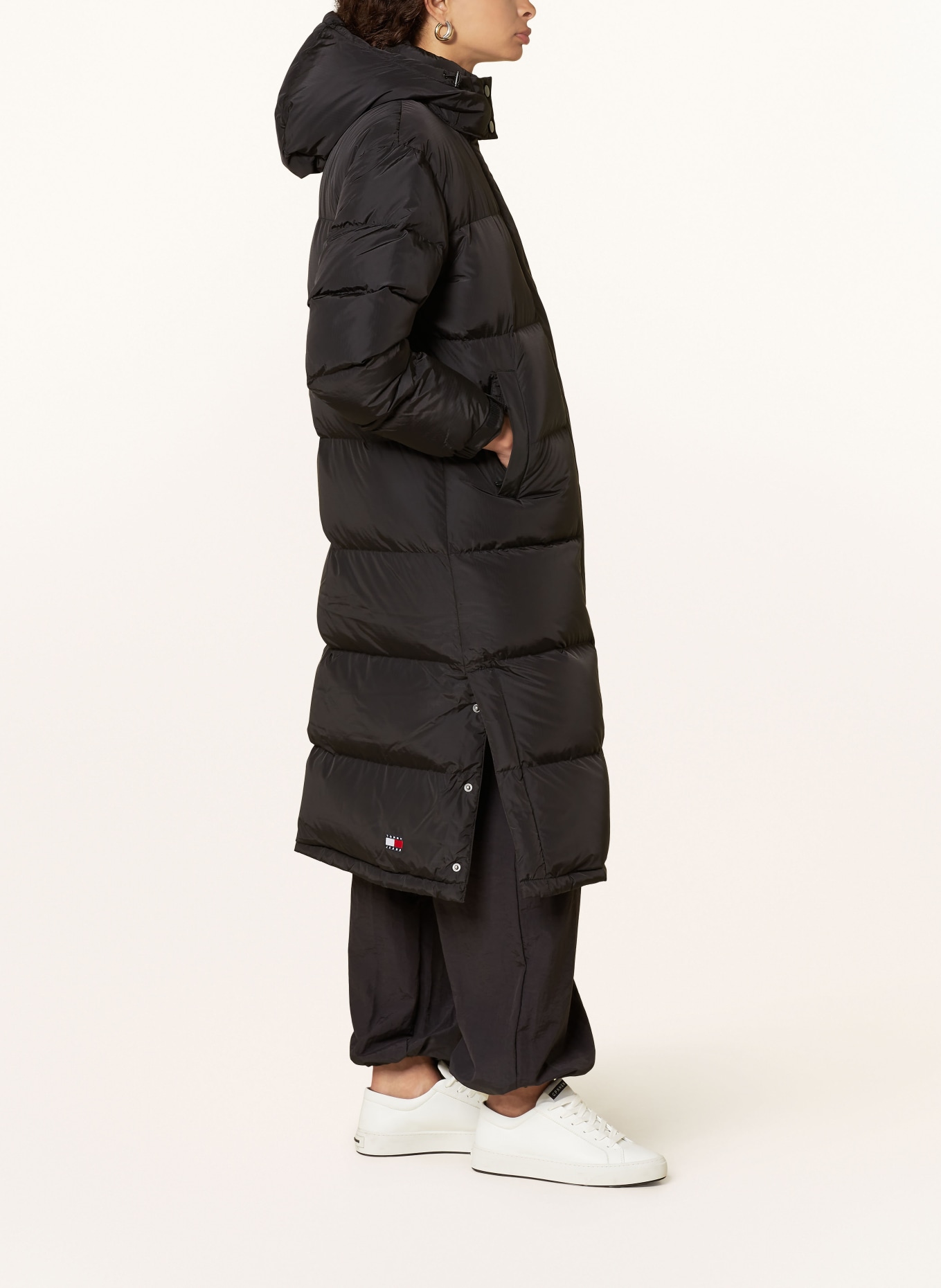 TOMMY JEANS Down jacket with removable hood: BLACK