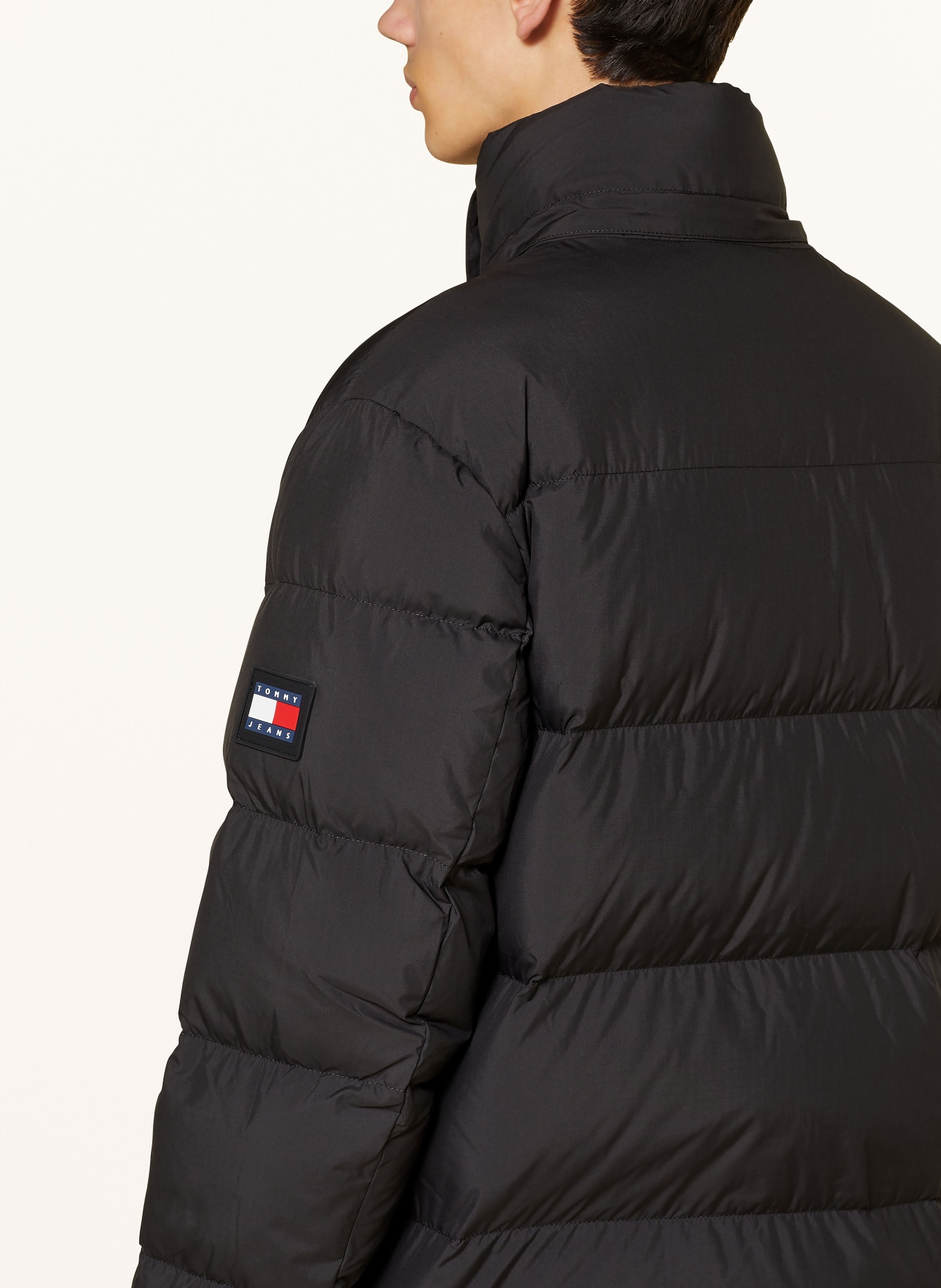 TOMMY JEANS Down jacket with removable hood: BLACK