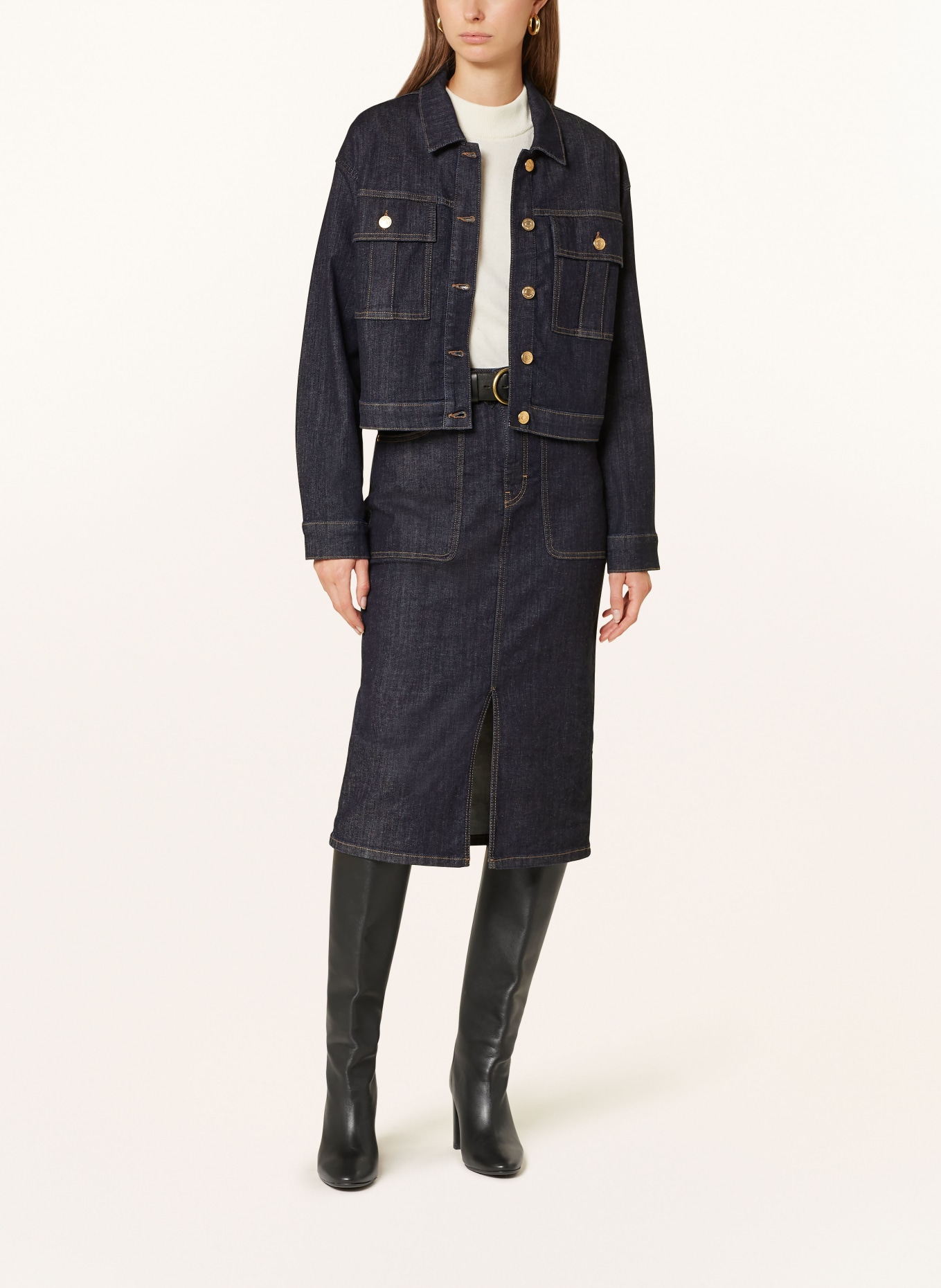 MORE & MORE Jeansjacke in 0963 dark blue denim