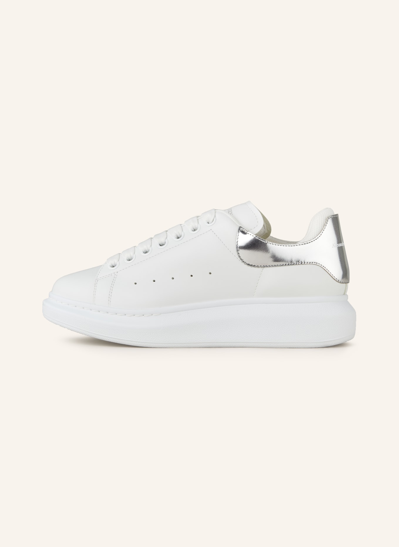 McQUEEN Sneaker: WEISS/ SILBER