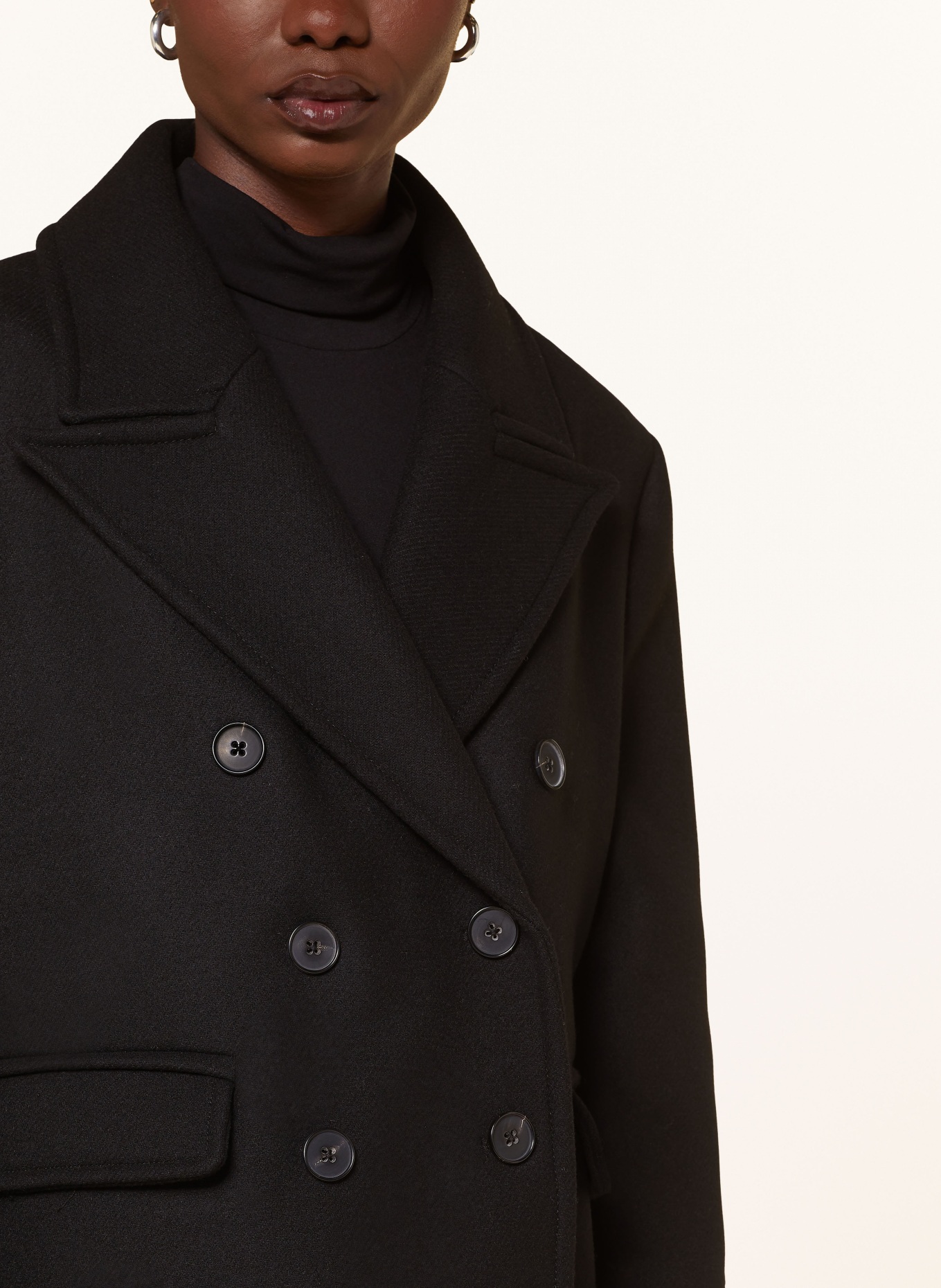 DRYKORN Pea coat ORDBURGH: BLACK