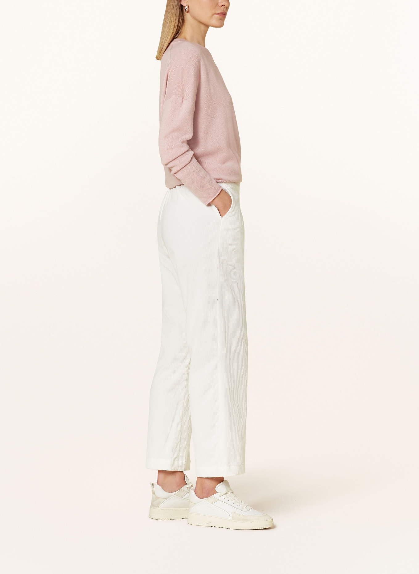 rossana diva Corduroy trousers, Color: WHITE (Image 4)