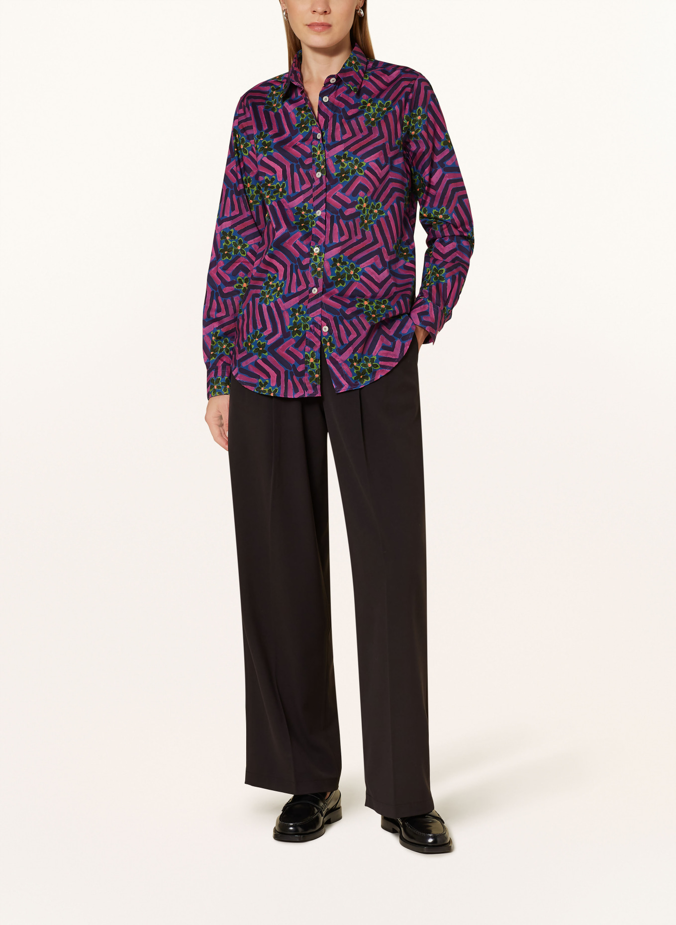 rossana diva Hemdbluse: DUNKELLILA / PINK / GRÜN