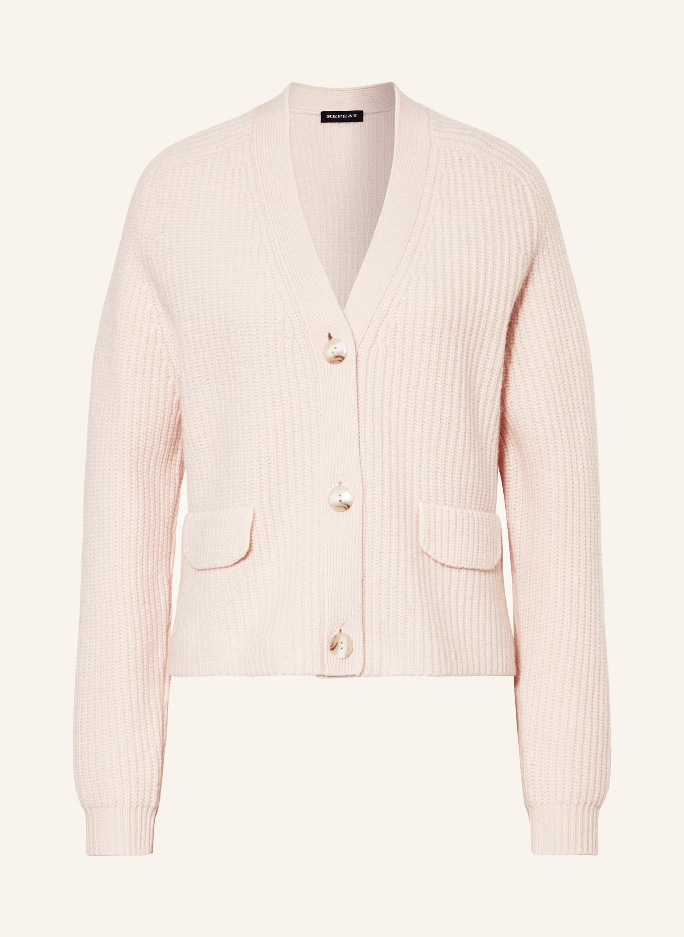 REPEAT Cardigan in merino wool, Color: NUDE (Image 1)