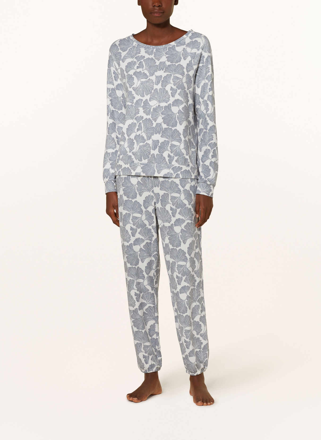 Juvia Schlafhose: BLAUGRAU / ECRU