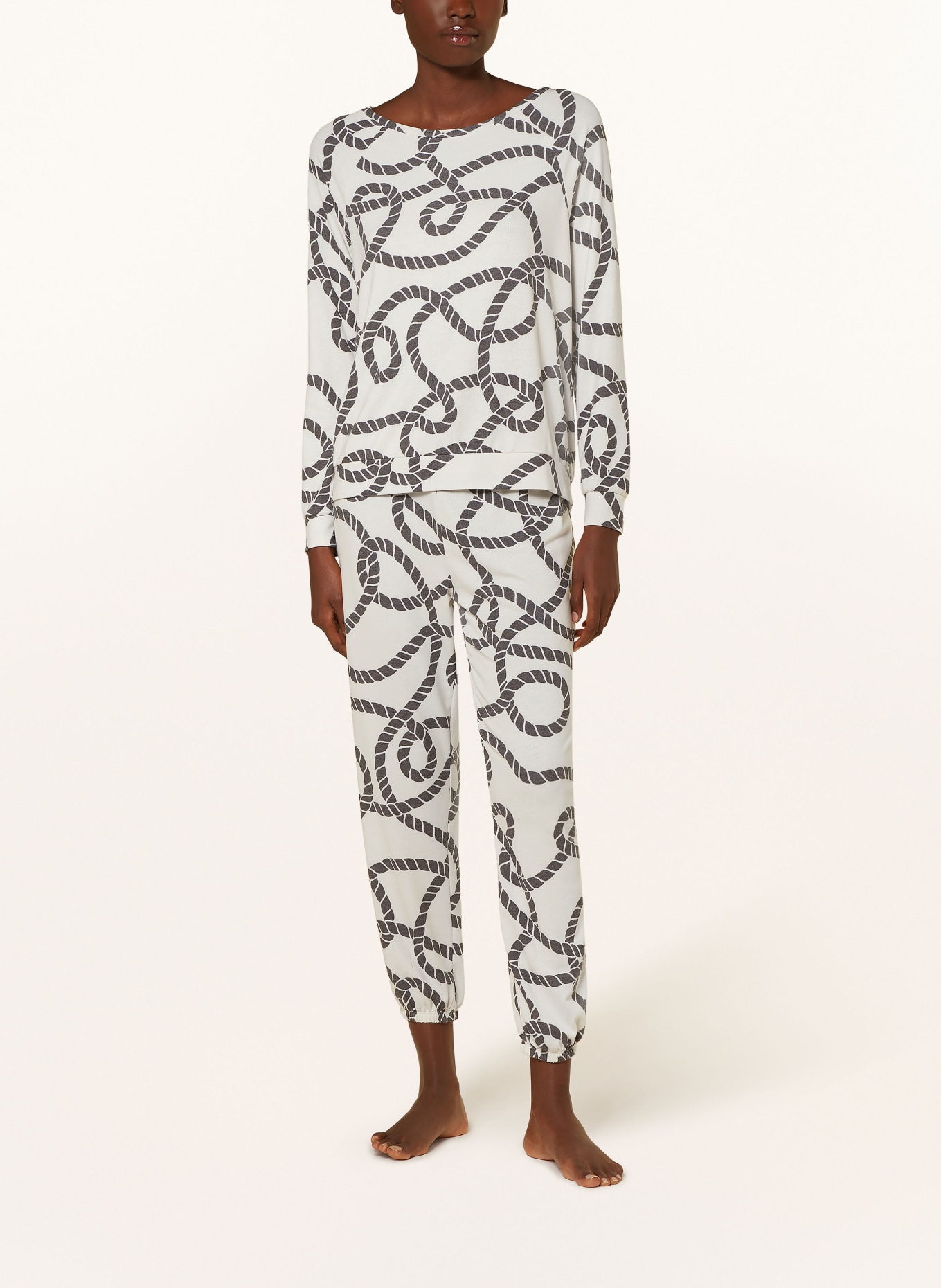 Juvia Pajama shirt: ECRU/ DARK GRAY