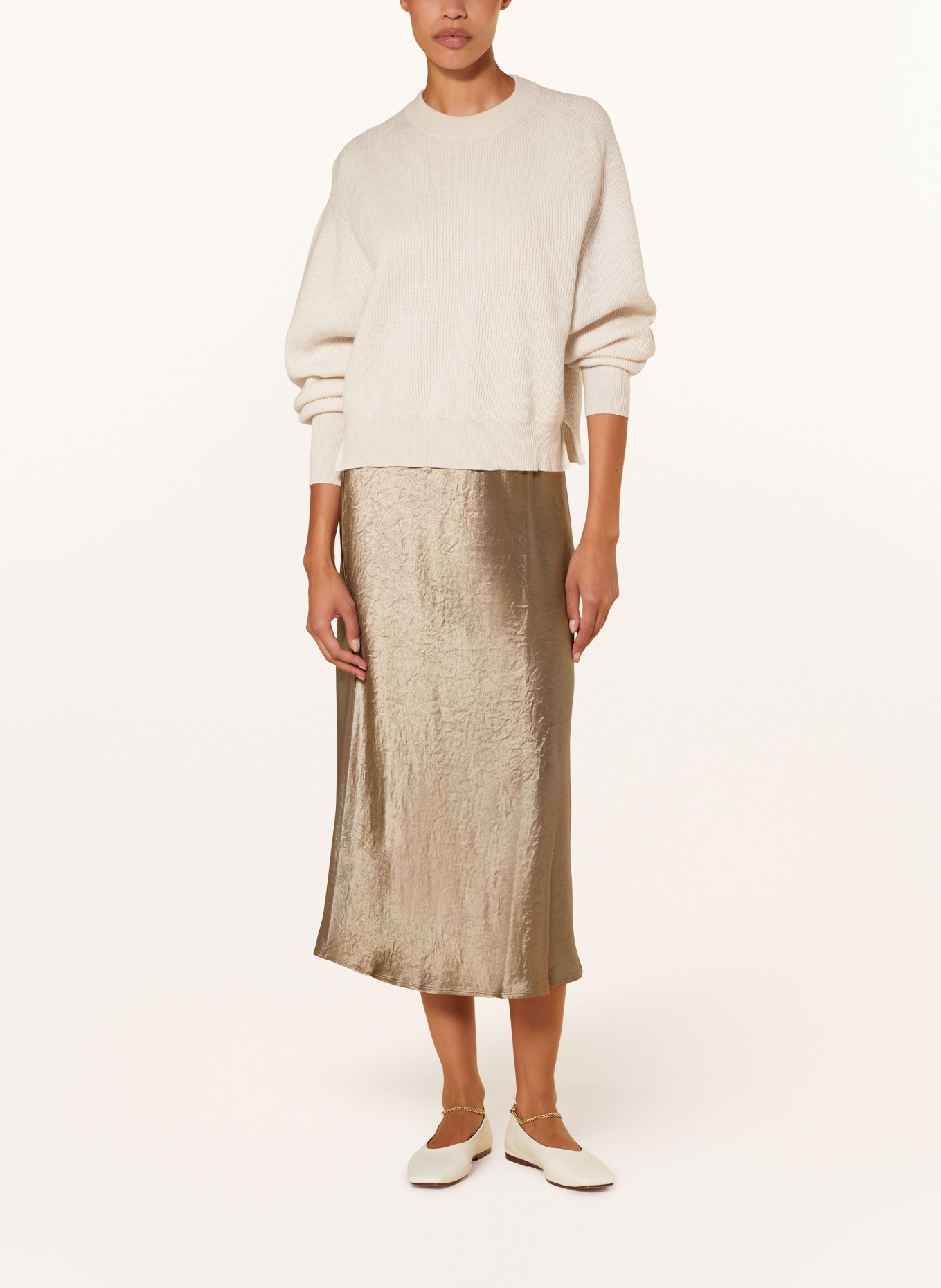 Max Mara LEISURE Satin skirt ALESSIO, Color: TAUPE (Image 2)