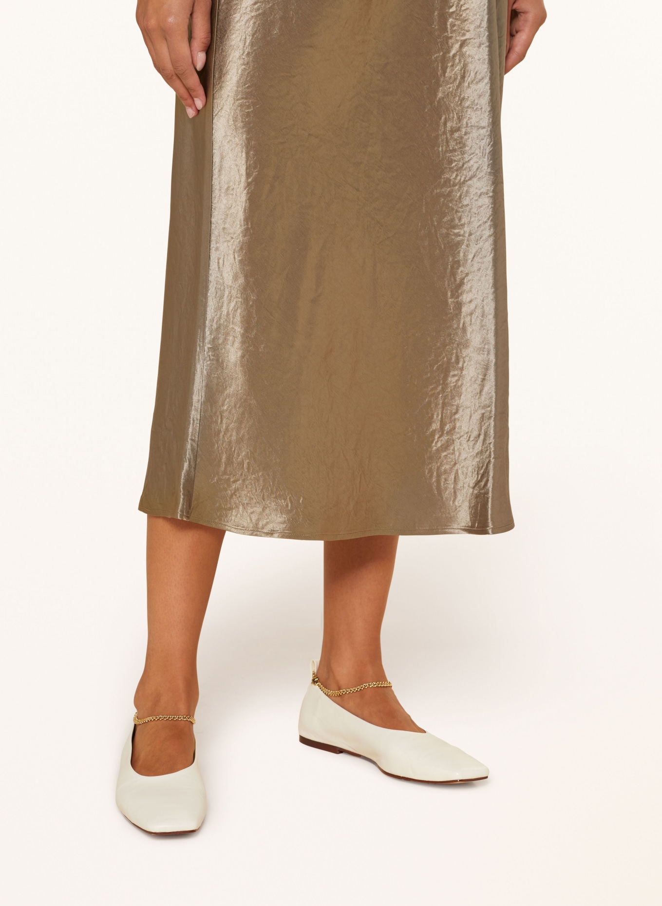 Max Mara LEISURE Satin skirt ALESSIO, Color: TAUPE (Image 4)