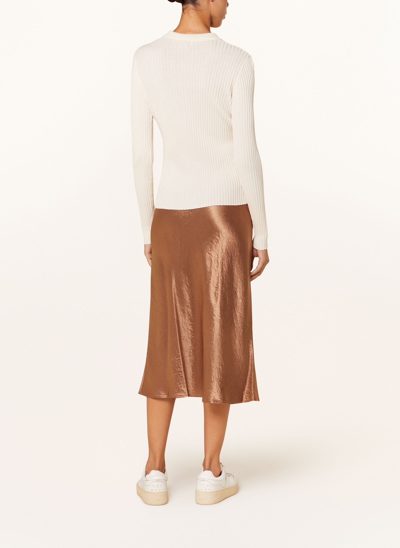 Max Mara LEISURE Satin skirt ALESSIO, Color: BROWN (Image 3)