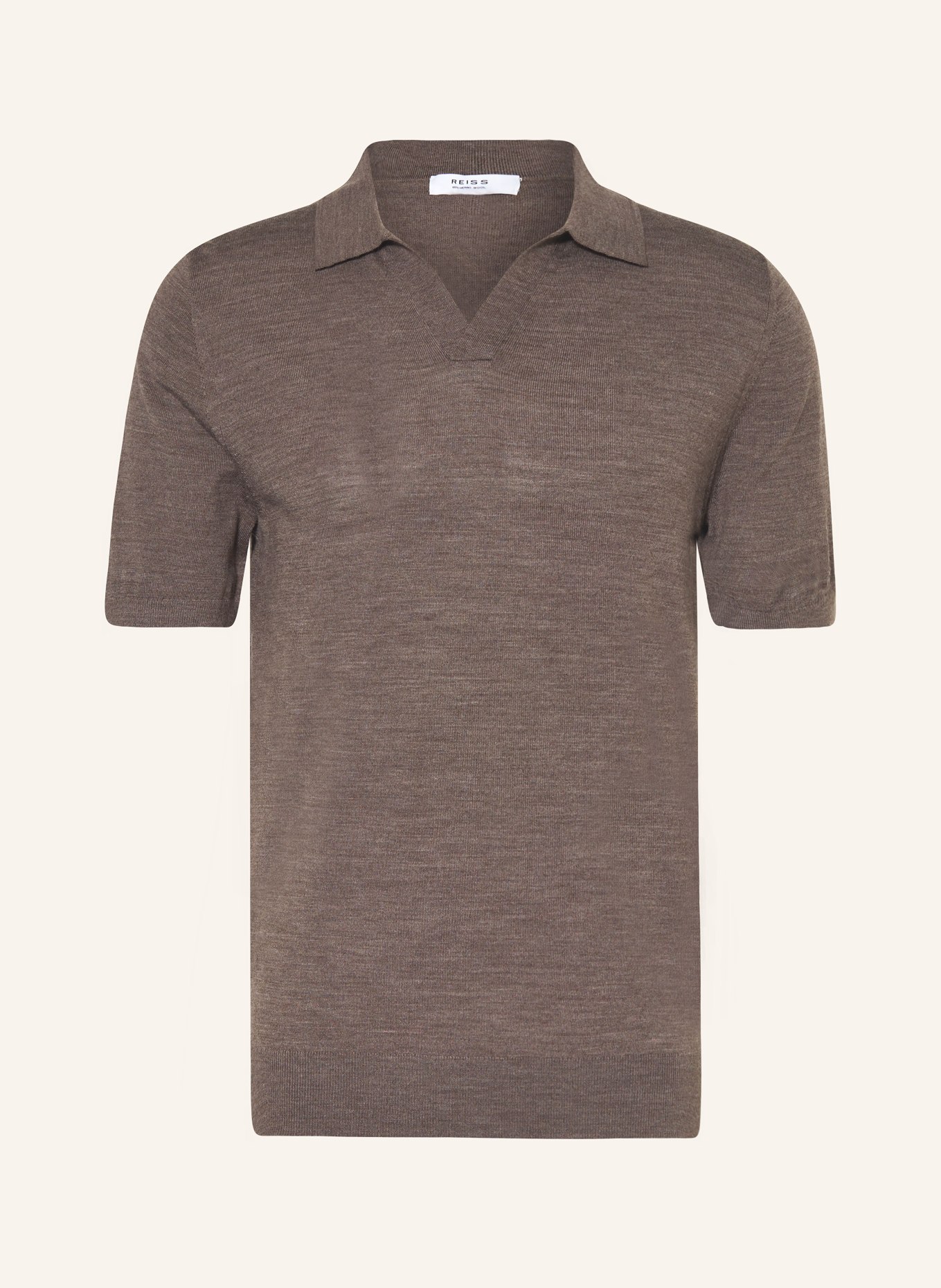 REISS Knitted polo shirt DUCHIE, Color: BROWN (Image 1)