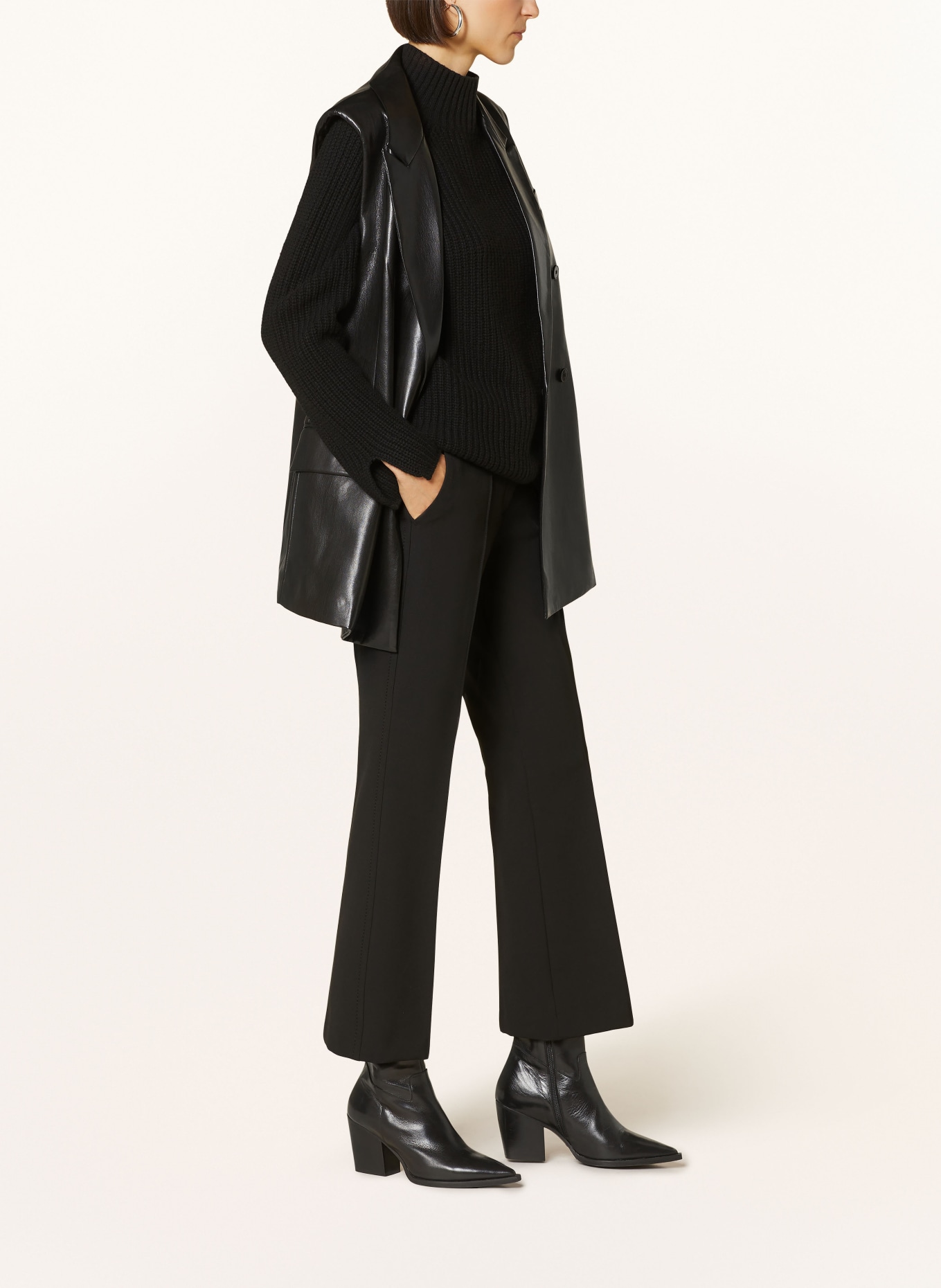 CAMBIO Bootcut-Hose FARAH: SCHWARZ