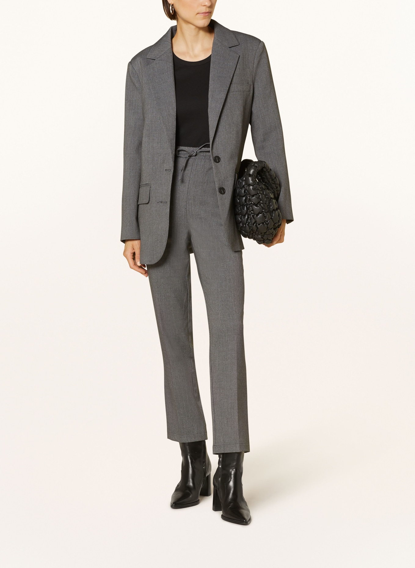 ELIAS RUMELIS pants asymmetric ERALARA in jogger style: GRAY