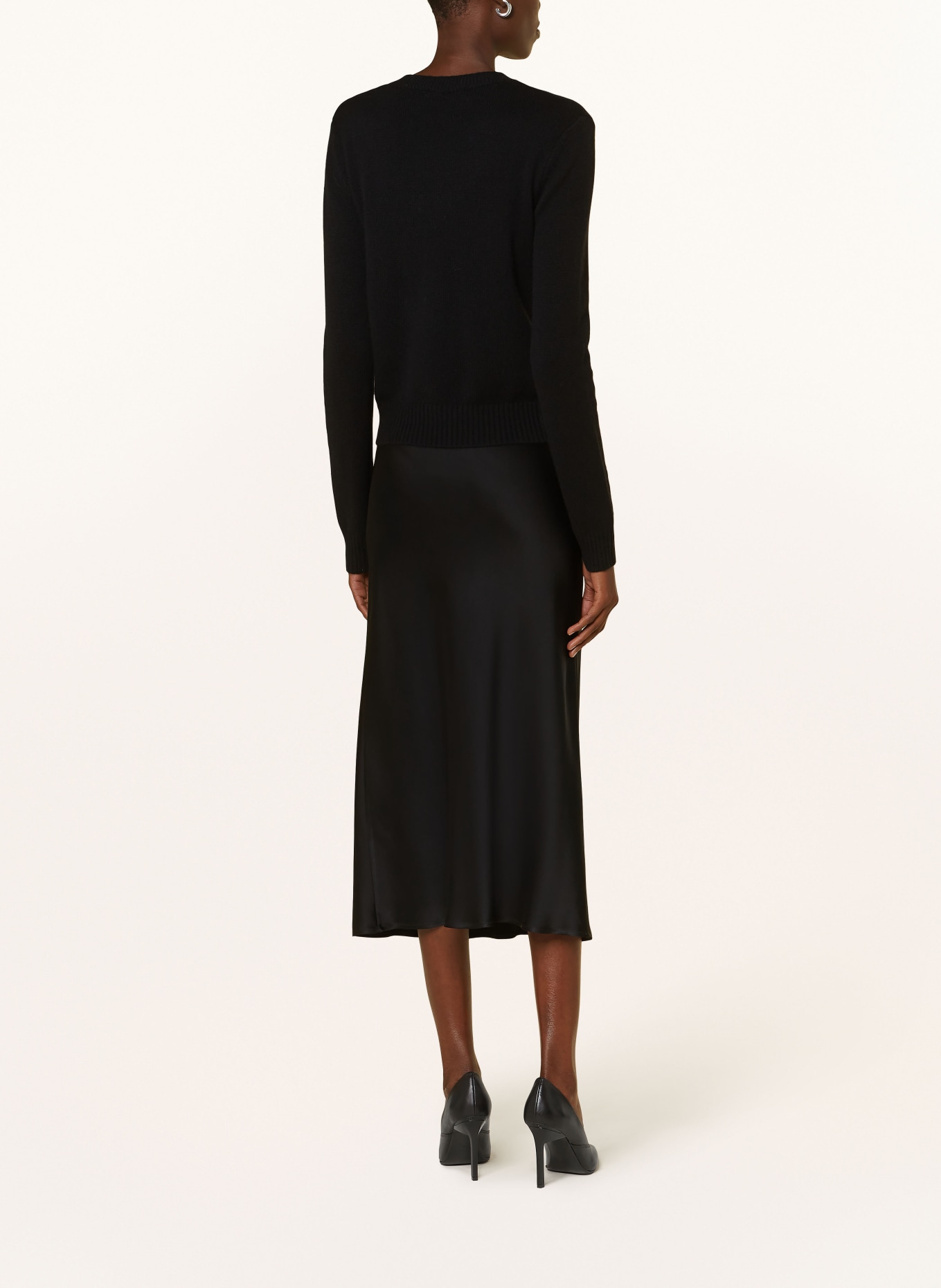 ANTONELLI firenze Satin skirt ORINOCO, Color: BLACK (Image 3)