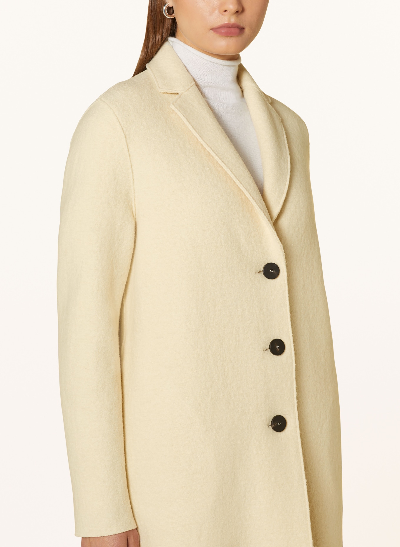 HARRIS WHARF LONDON Wool coat, Color: ECRU (Image 4)